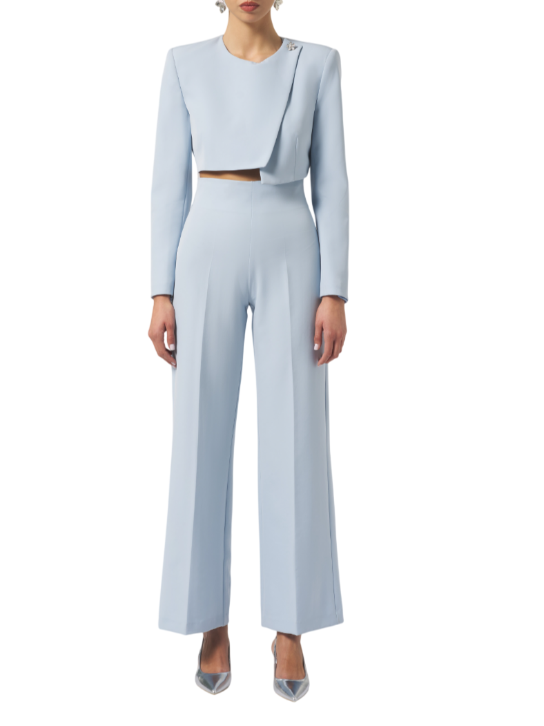 Silence pantaloni palazzo vita alta celeste SD2025HONEY SKY SILENCE 