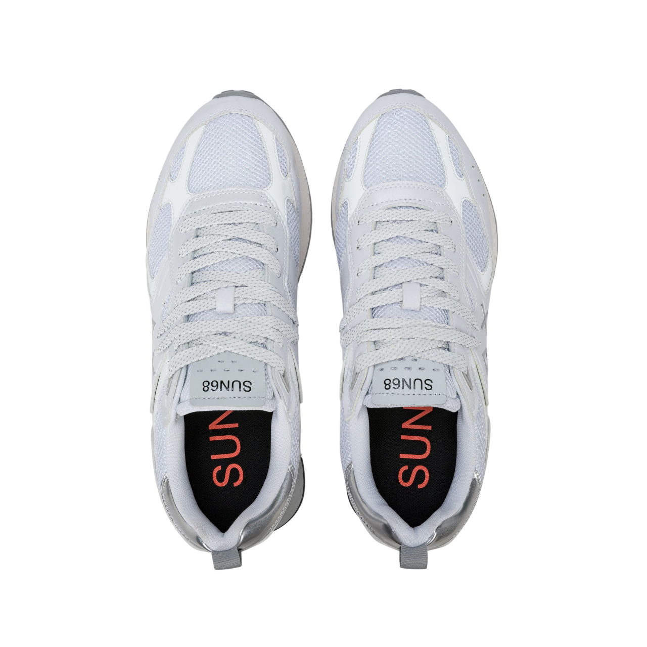 Sun68 sneakers uomo Jaki 2.0 Silver Mesh argento Z36119 BIANCO SUN68 