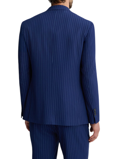 Liu Jo giacca blazer monopetto in fantasia gessata blu