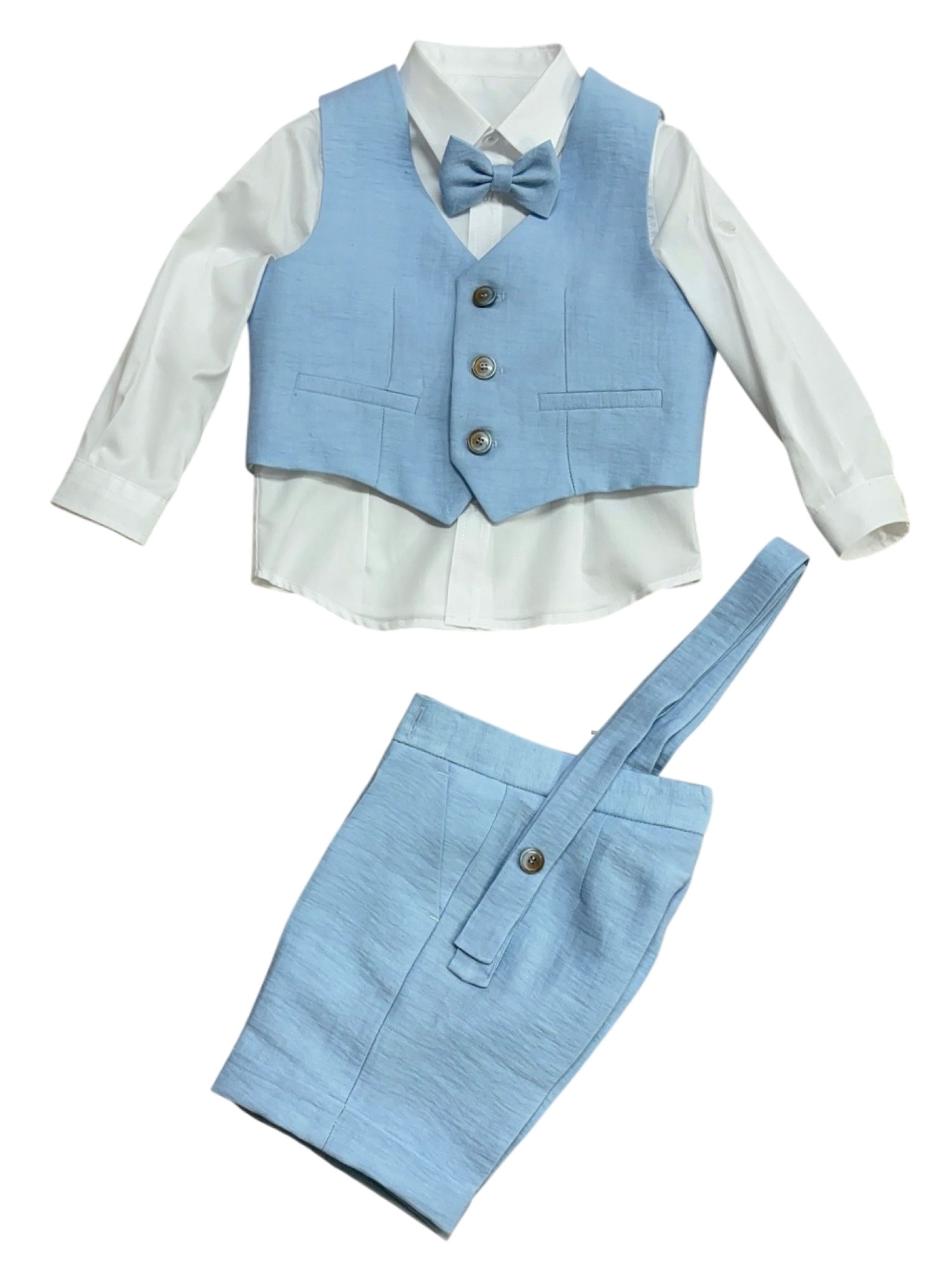 Brando completo elegante bambino in lino celeste COMB147L CELESTE BRANDO 