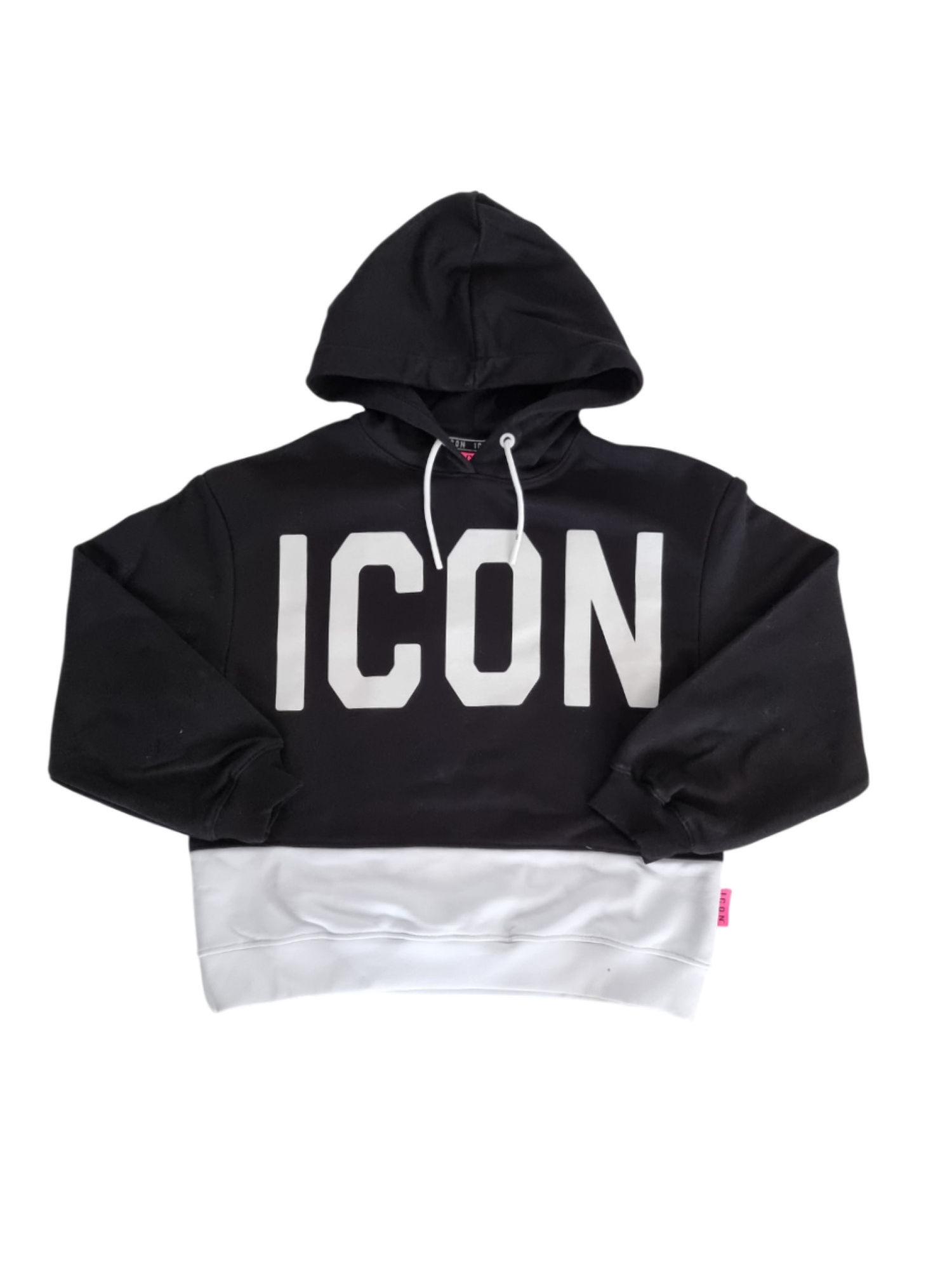 Icon felpa con cappuccio bicolore nero bianco IGSW00531 9000 ICON 