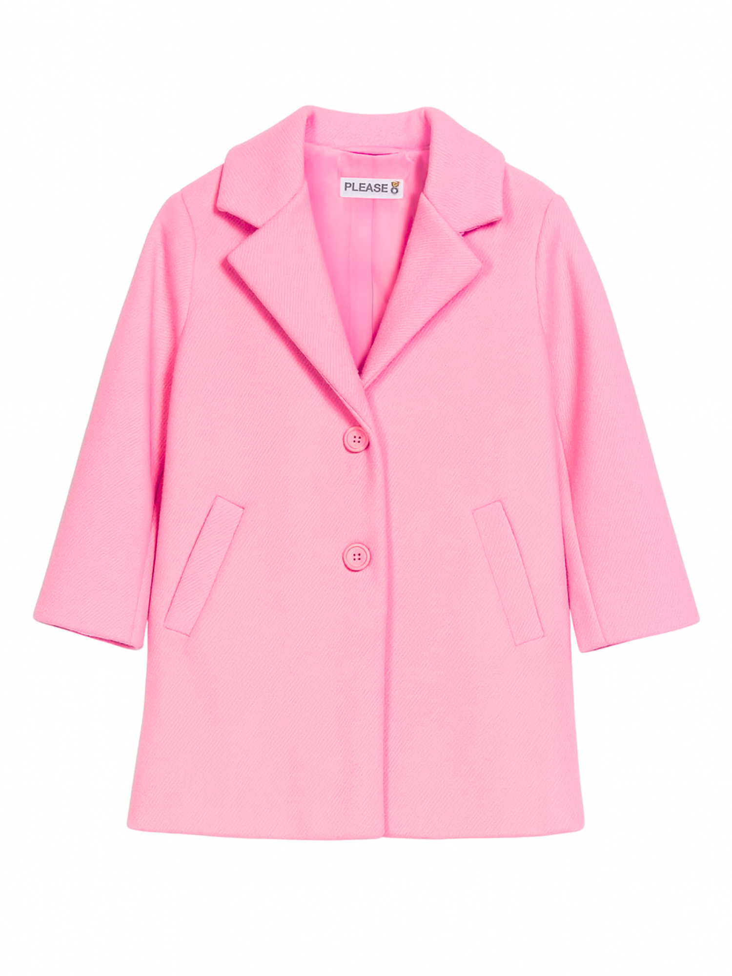 Please cappotto bambina monopetto rosa JB74120G77 1303 PLEASE KID 