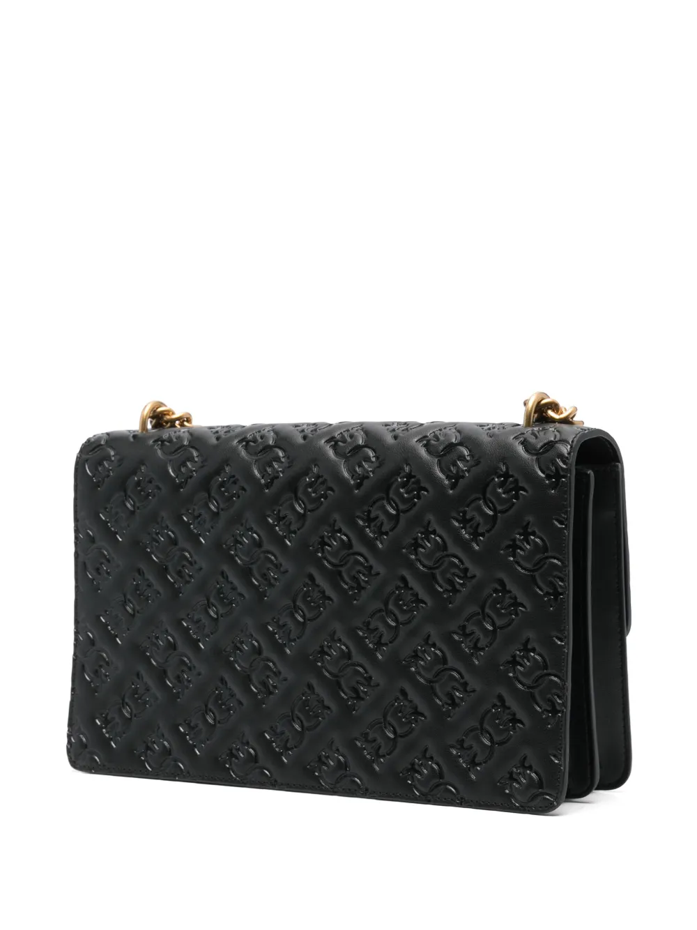 Pinko borsa Love Bag One Classic in pelle con logo imprimè nero 100941-A1YB Z99Q PINKO 