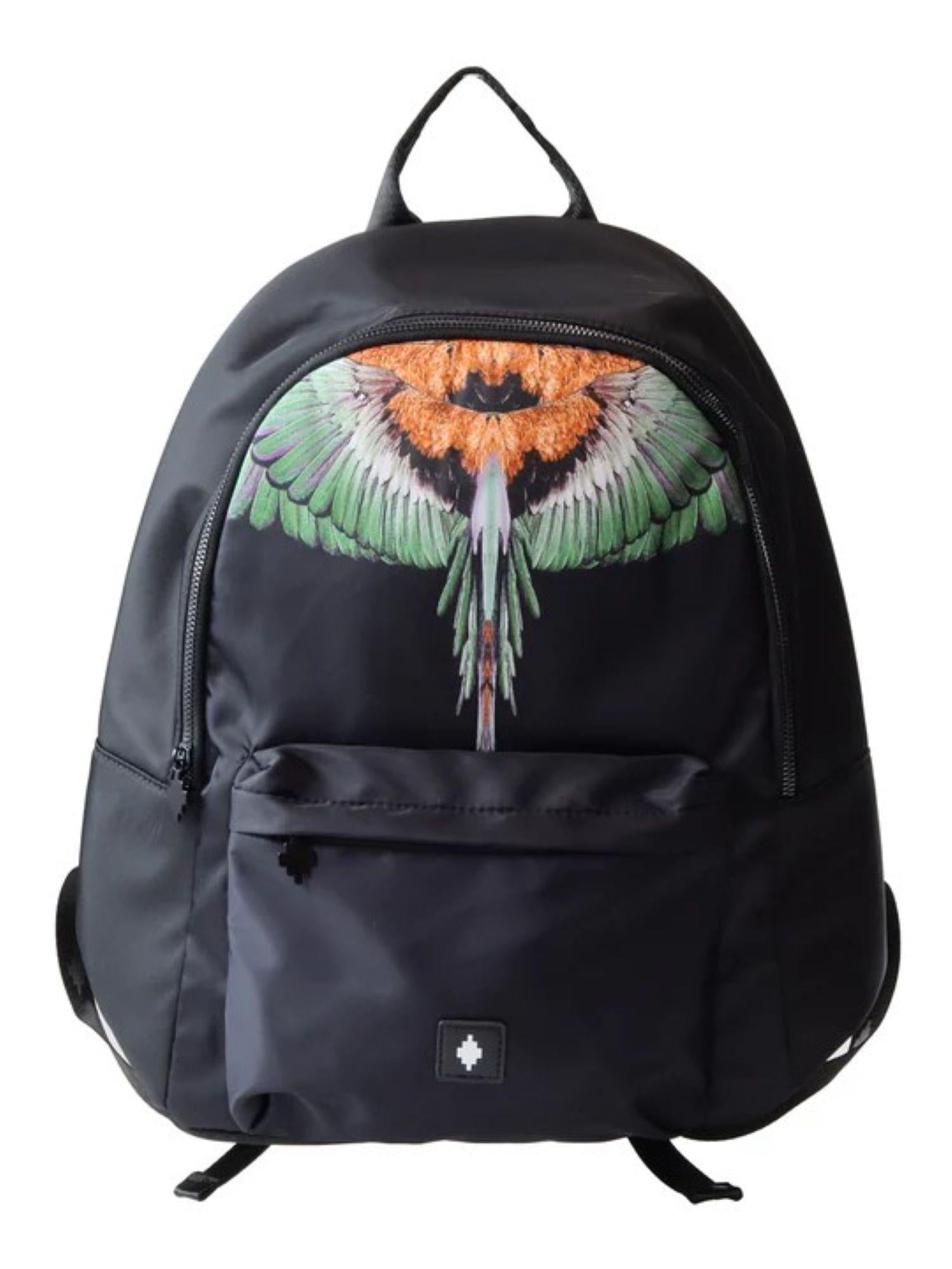 County of Milan zaino in nylon con stampa iconica nero COMAF250110 NERO-GREEN WINGS COUNTY OF MILAN 