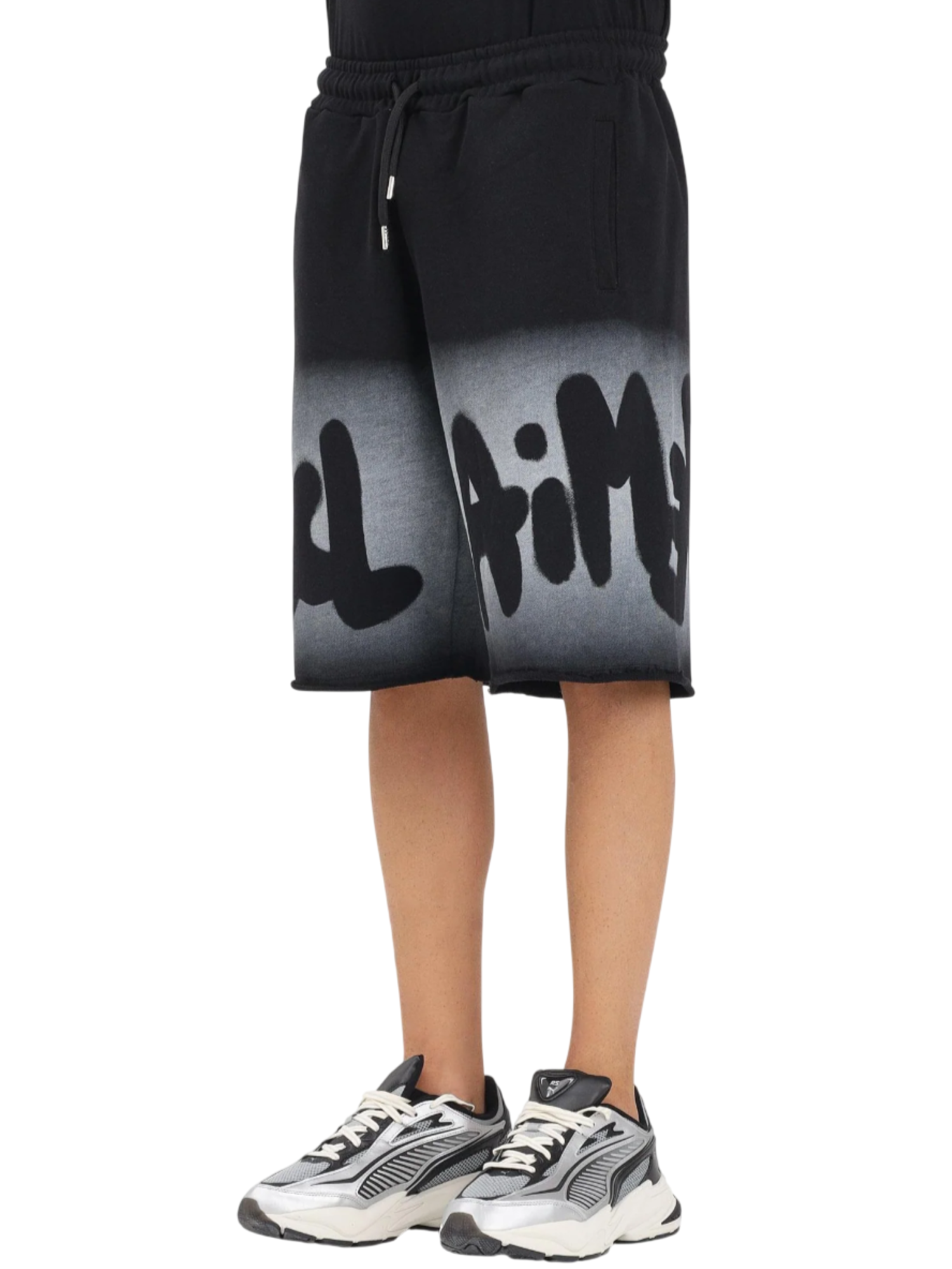 Disclaimer bermuda uomo con logo nero 55420 NERO DISCLAIMER 