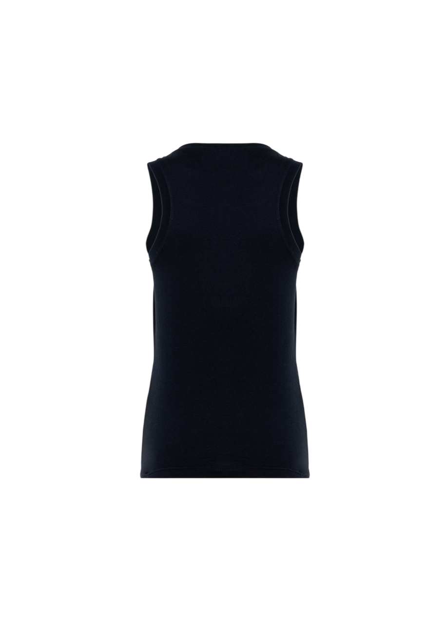 Blugirl canotta in jersey con logo strass blu scuro RA6044J3841 94713 BLUGIRL 
