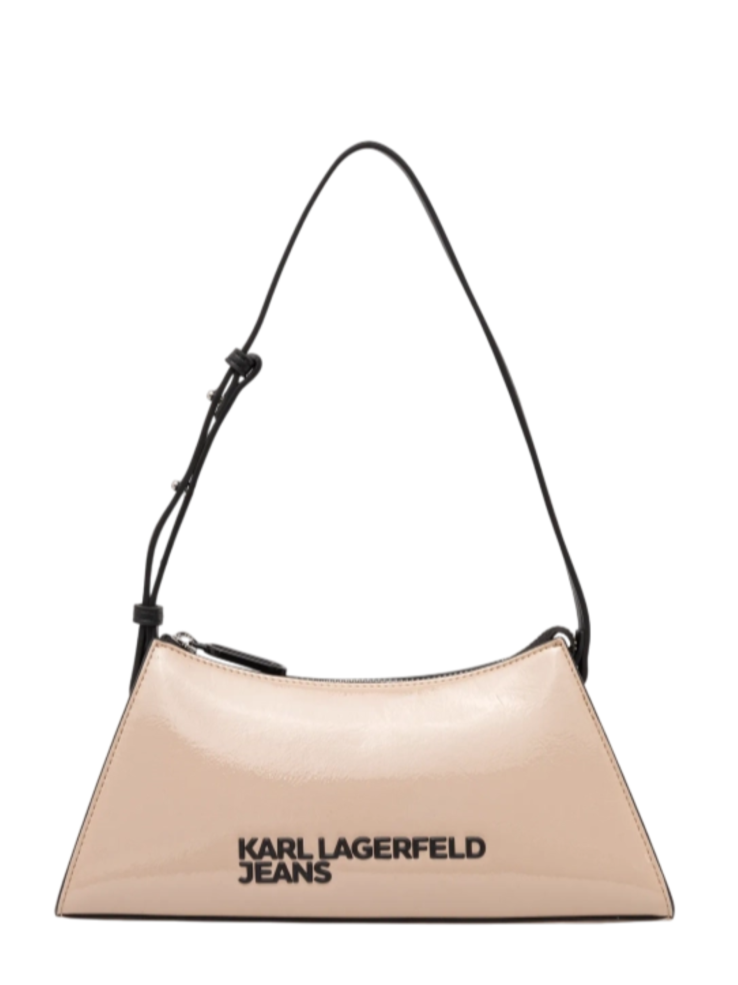 Karl Lagerfeld Jeans borsa in vernice con logo rosa cipria