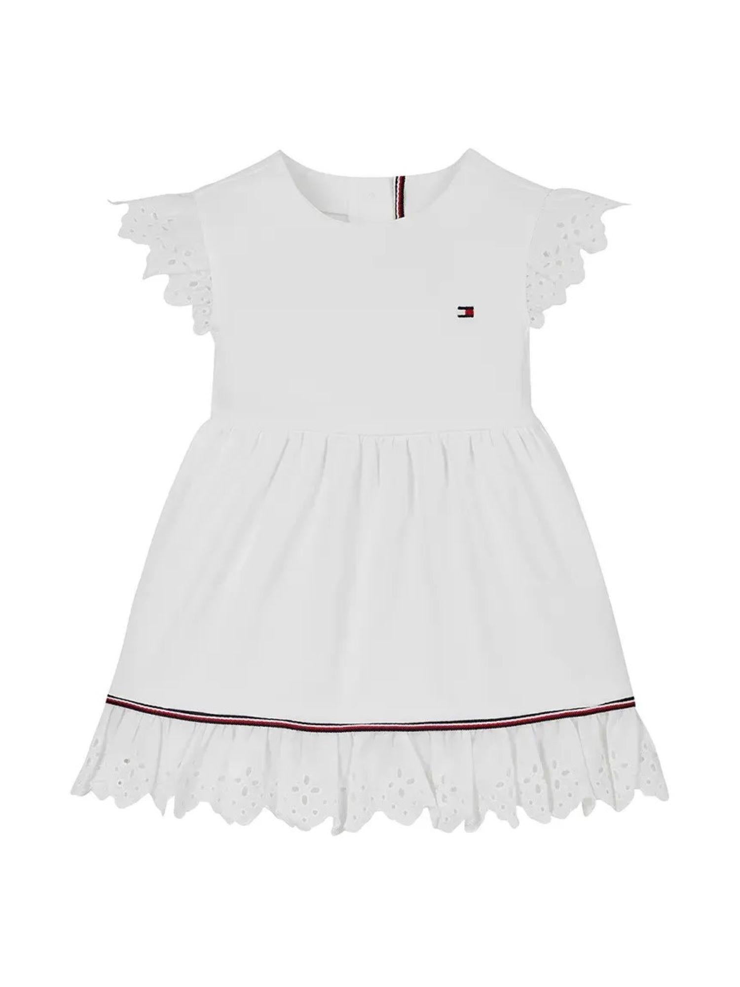 Tommy Hilfiger abito manica corta con pizzo Sangallo bianco KN0KN02046 YBR Tommy Hilfiger 