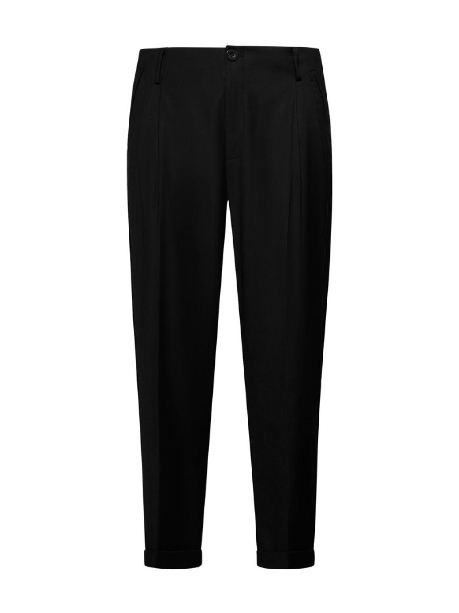 John Richmond pantaloni uomo Puntarenas con pinces nero UMA25317PA BLACK John RICHMOND 