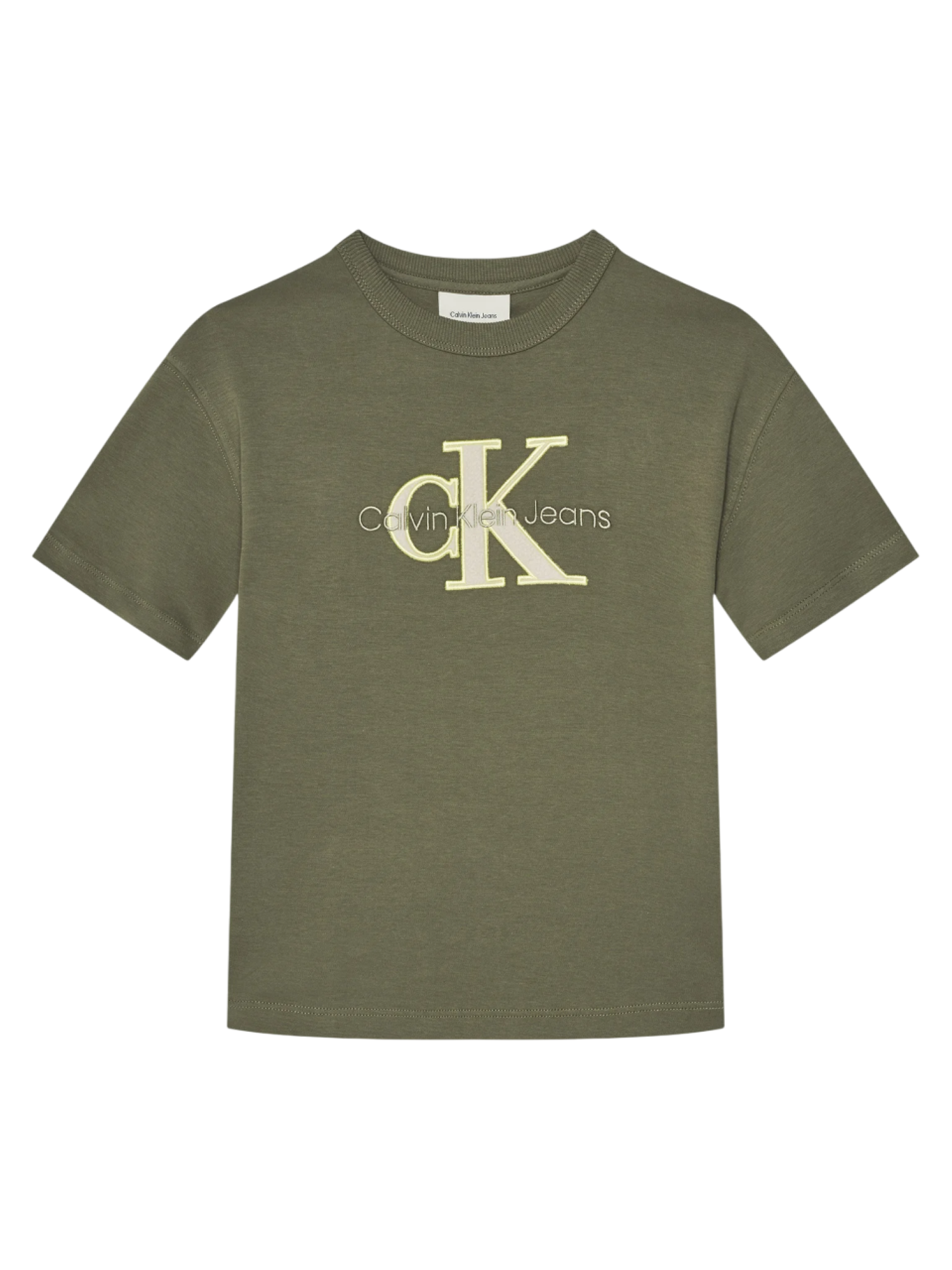Calvin Klein Jeans T-shirt manica corta con logo ricamato verde militare IB0IB02361 LDY Calvin Klein Jeans 