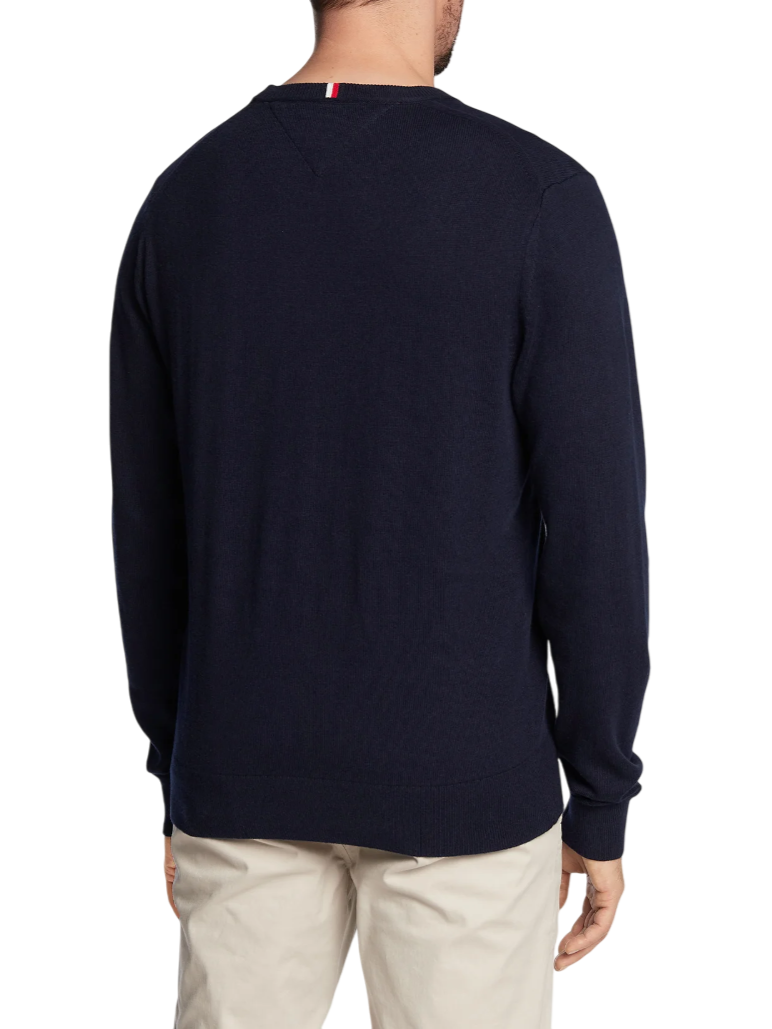 Tommy Hilfiger maglia girocollo in misto cashmere blu MW0MW28046 DW5 Tommy Hilfiger 