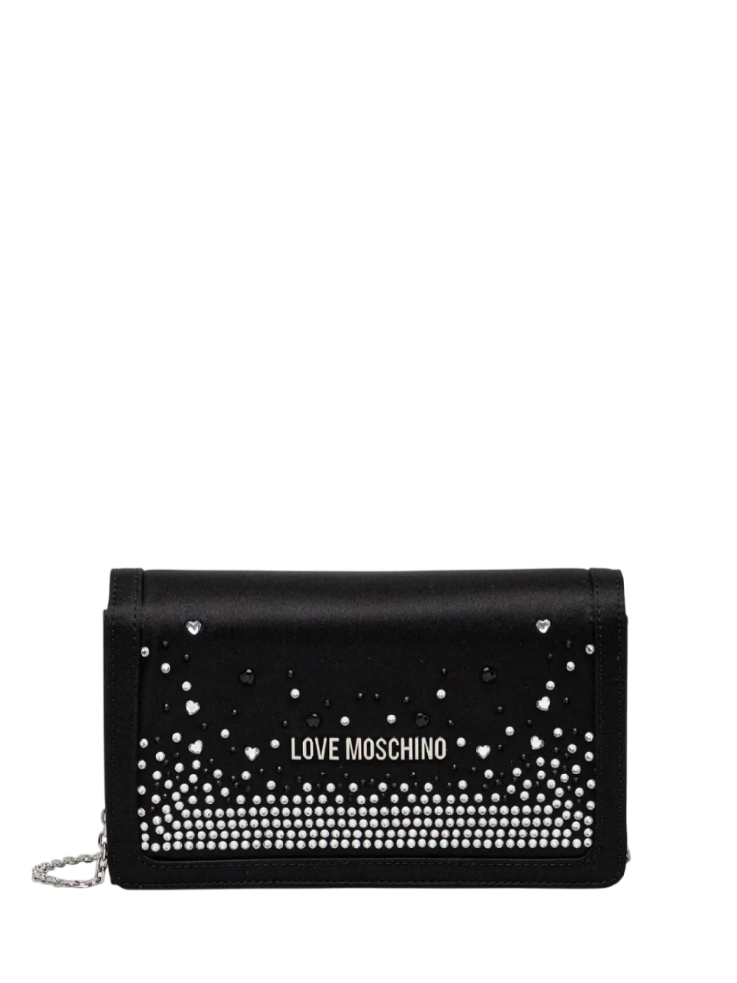Love Moschino borsa satin con strass nero argento JC4250PP0M-KQ1 00A MOSCHINO LOVE 