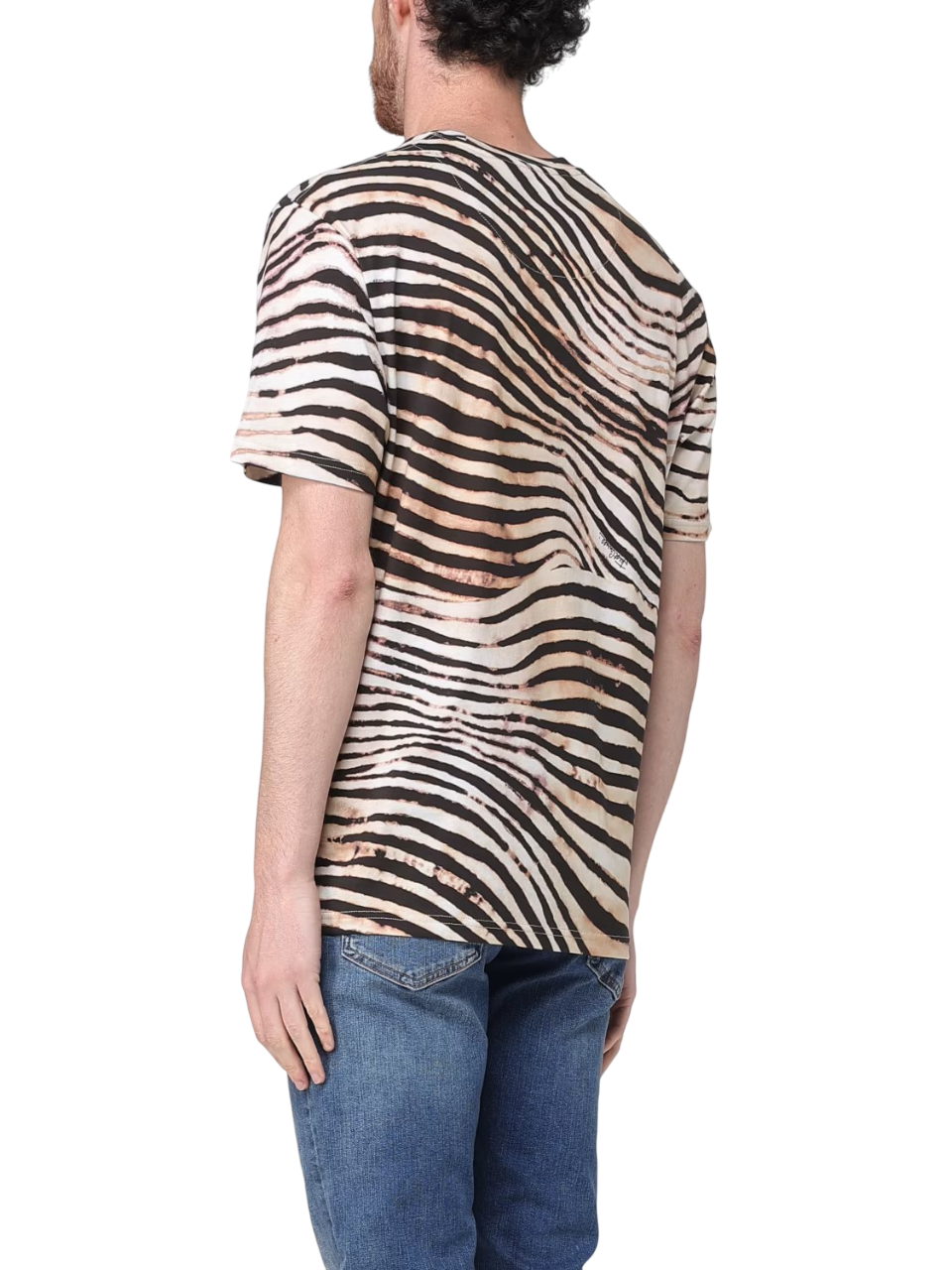 Just Cavalli T-shirt maniche corte in fantasia beige nero 78OAHE04-CJ110 R30 JUST CAVALLI 
