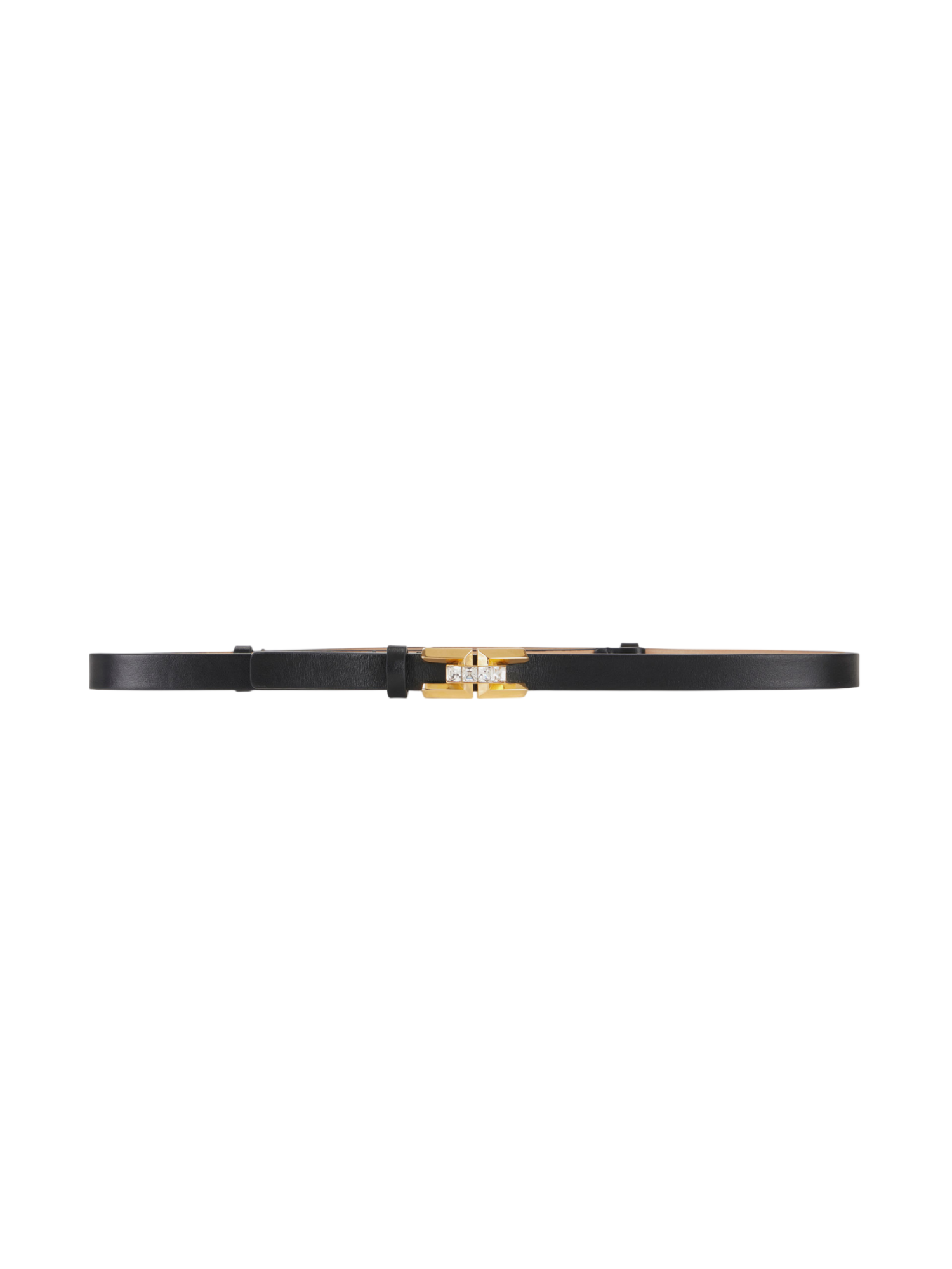 Elisabetta Franchi cintura in pelle donna h1,5 con logo gioiello nero CT24S62 110 ELISABETTA FRANCHI 