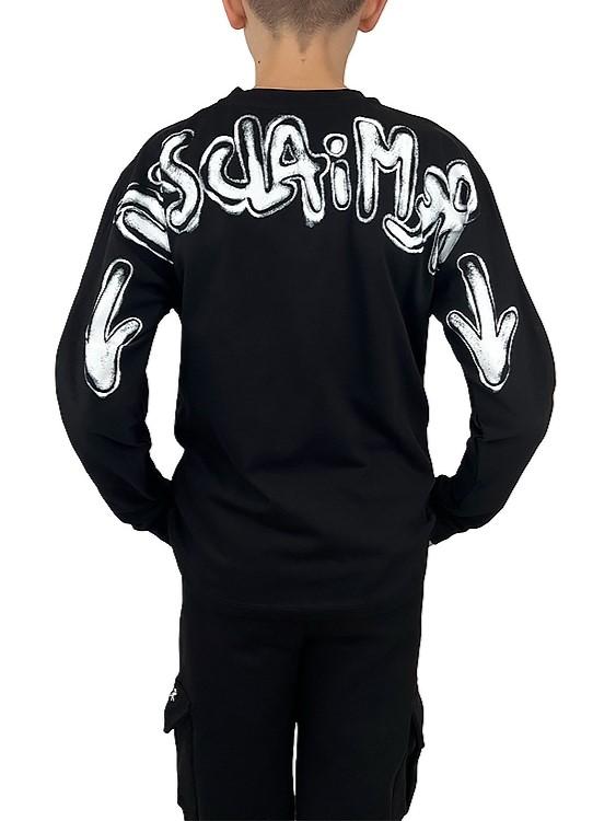Disclaimer T-shirt manica lunga bambino nero 58607 NERO-ST.BIANCA DISCLAIMER 