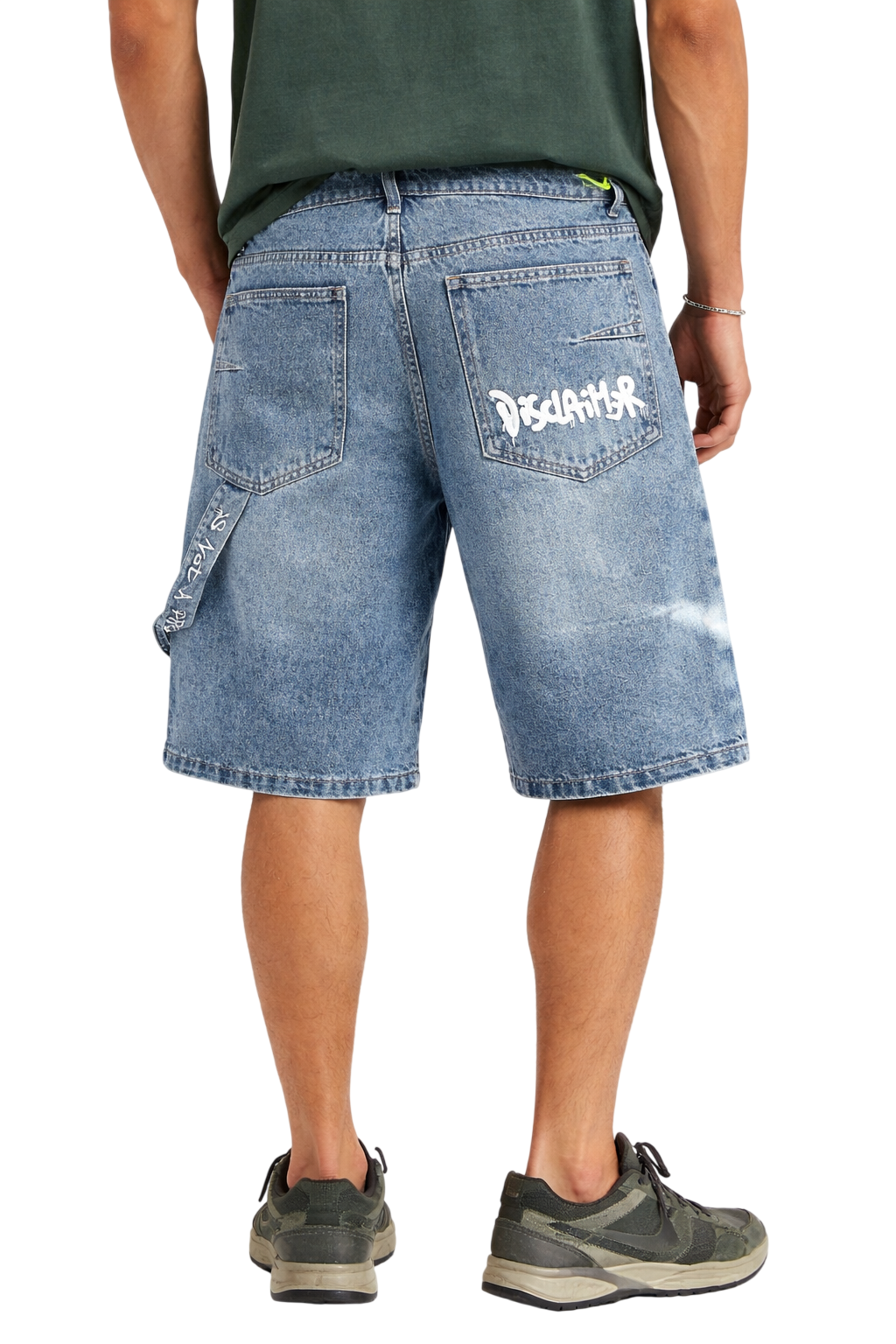 Disclaimer bermuda uomo in denim con logo lavaggio blu 55441 CELESTE DENIM DISCLAIMER 