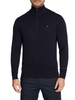 Tommy Hilfiger maglia Pima con mezza zip blu