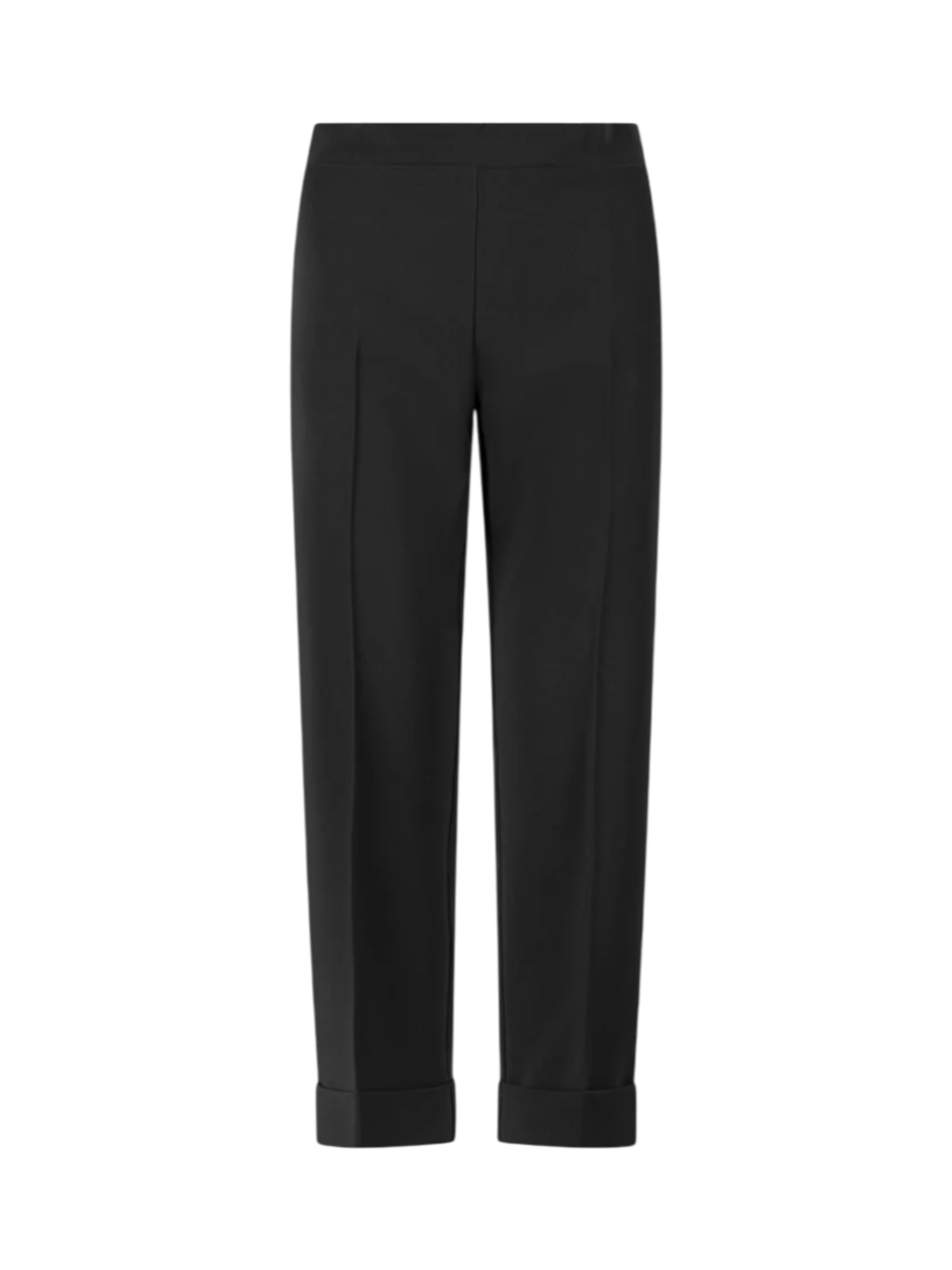Lola by Sandro Ferrone pantaloni donna con risvolto nero L18YBFAMMATURO NERO Lola BY S.FERRONE 