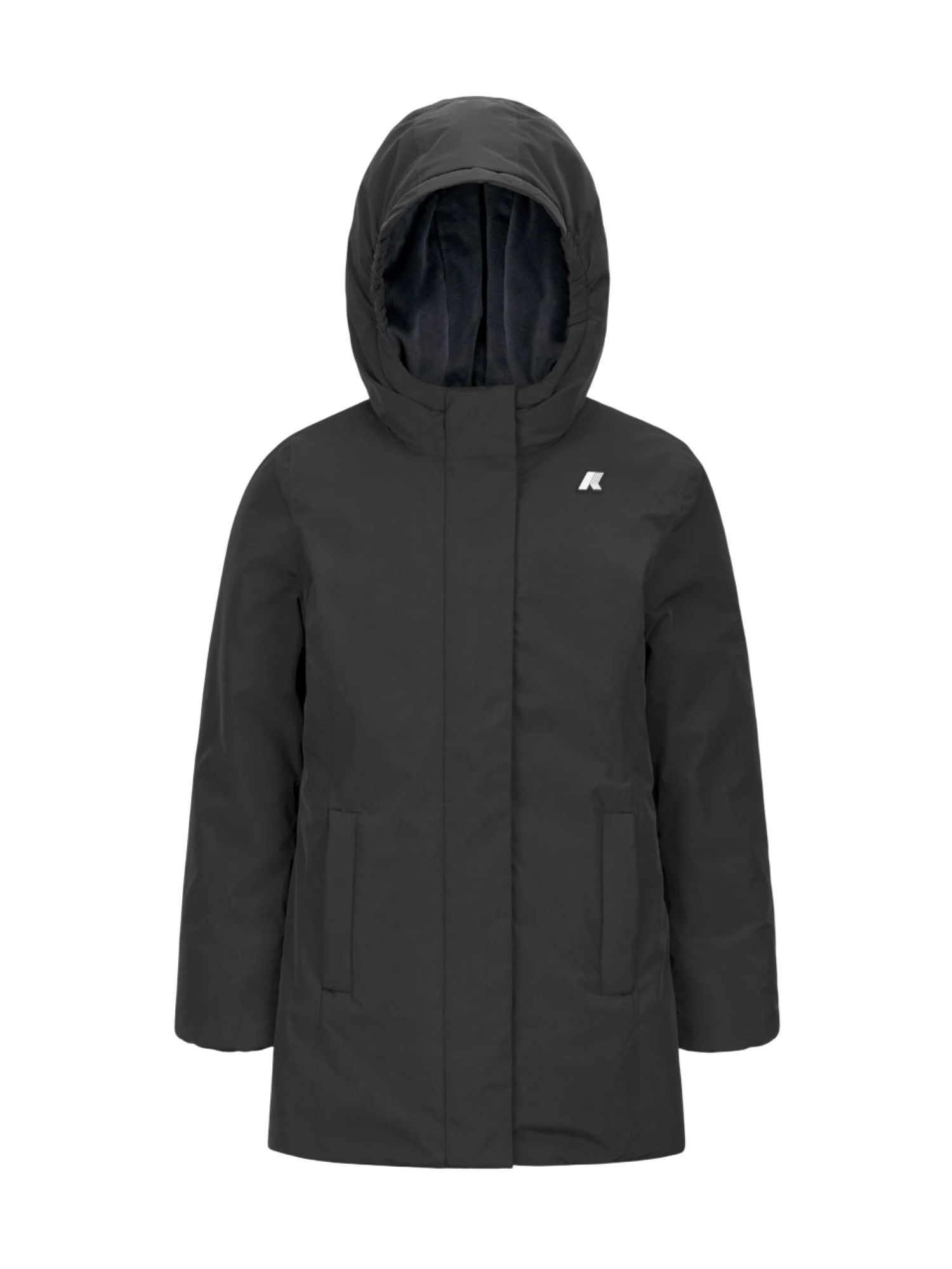 K-Way piumino lungo con cappuccio Denise nero K41383W AL8 K-WAY 