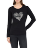 Liu Jo T-shirt manica lunga con strass nero