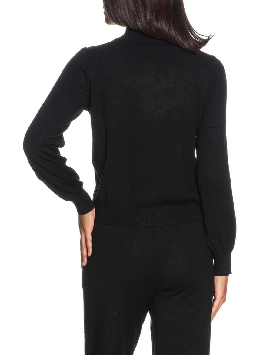 Yes Zee maglia lupetto donna misto viscosa nero M002-RU00 0801 YES-ZEE 