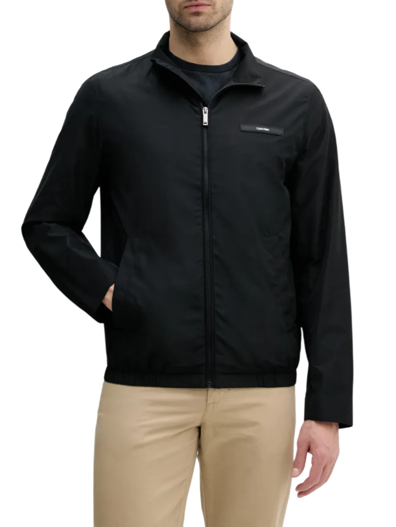 Calvin Klein giubbino leggero antivento con patch logo nero K10K114111 BEH Calvin Klein 