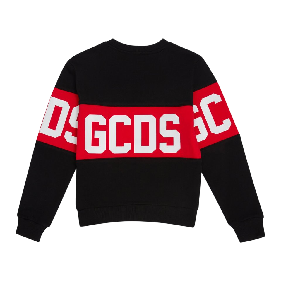 Gcds felpa bambino con banda logata nero B2JU1527BA2 BLACK GCDS 