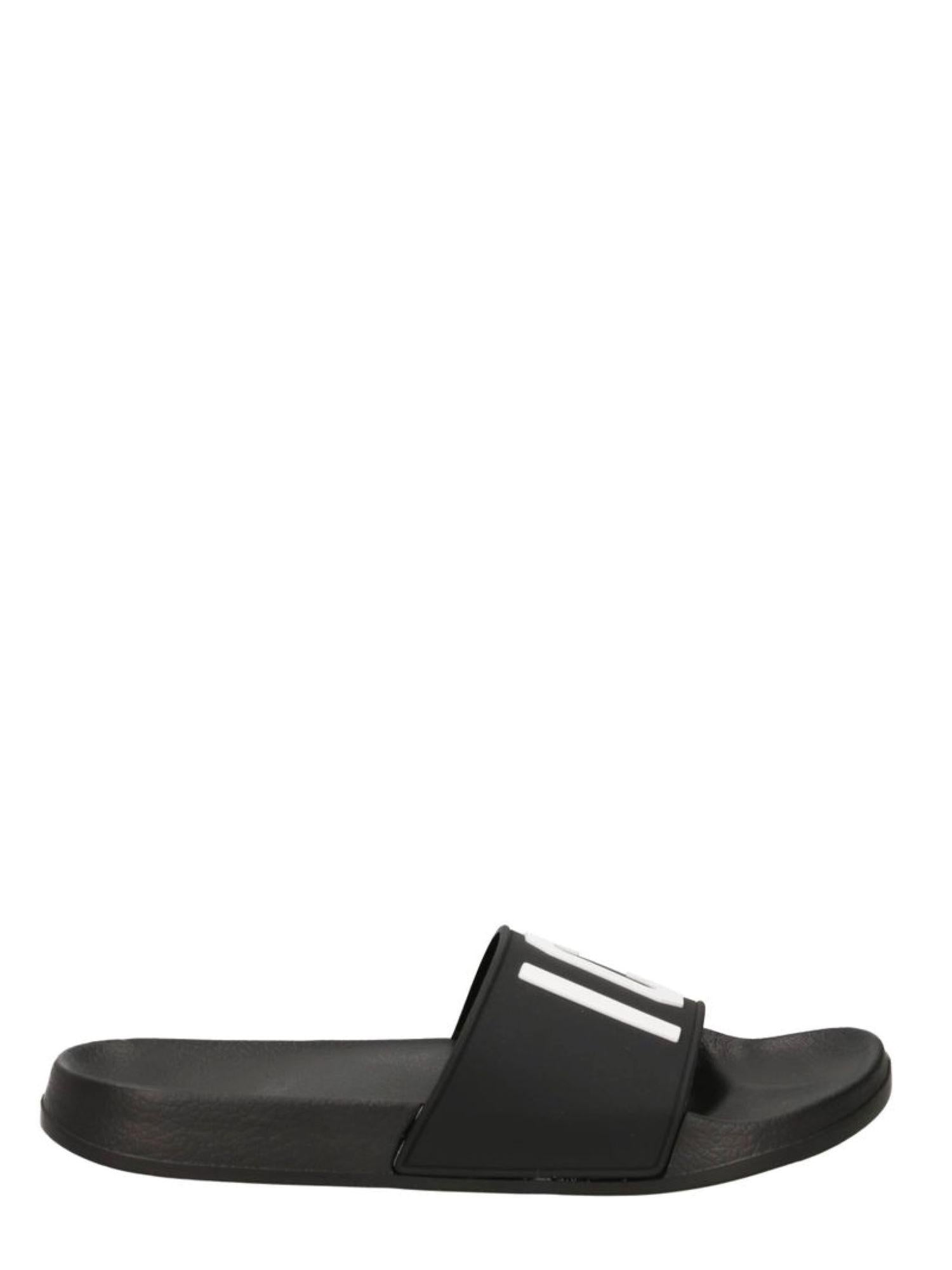 Icon ciabatte unisex in gomma con logo nero INS001 NERO ICON 