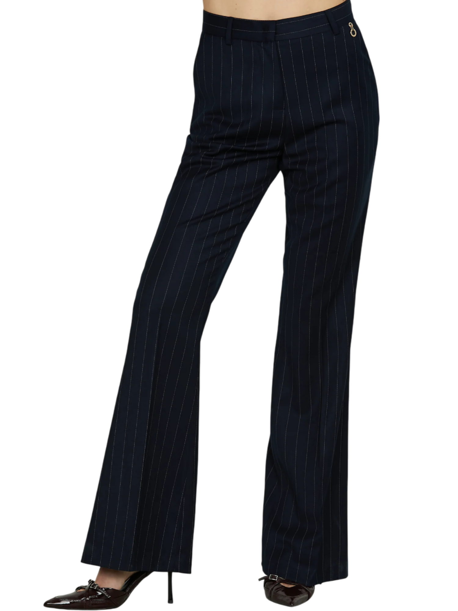 Relish pantaloni gessati Iussus a zampa  blu IUSSUS 1786 RELISH 