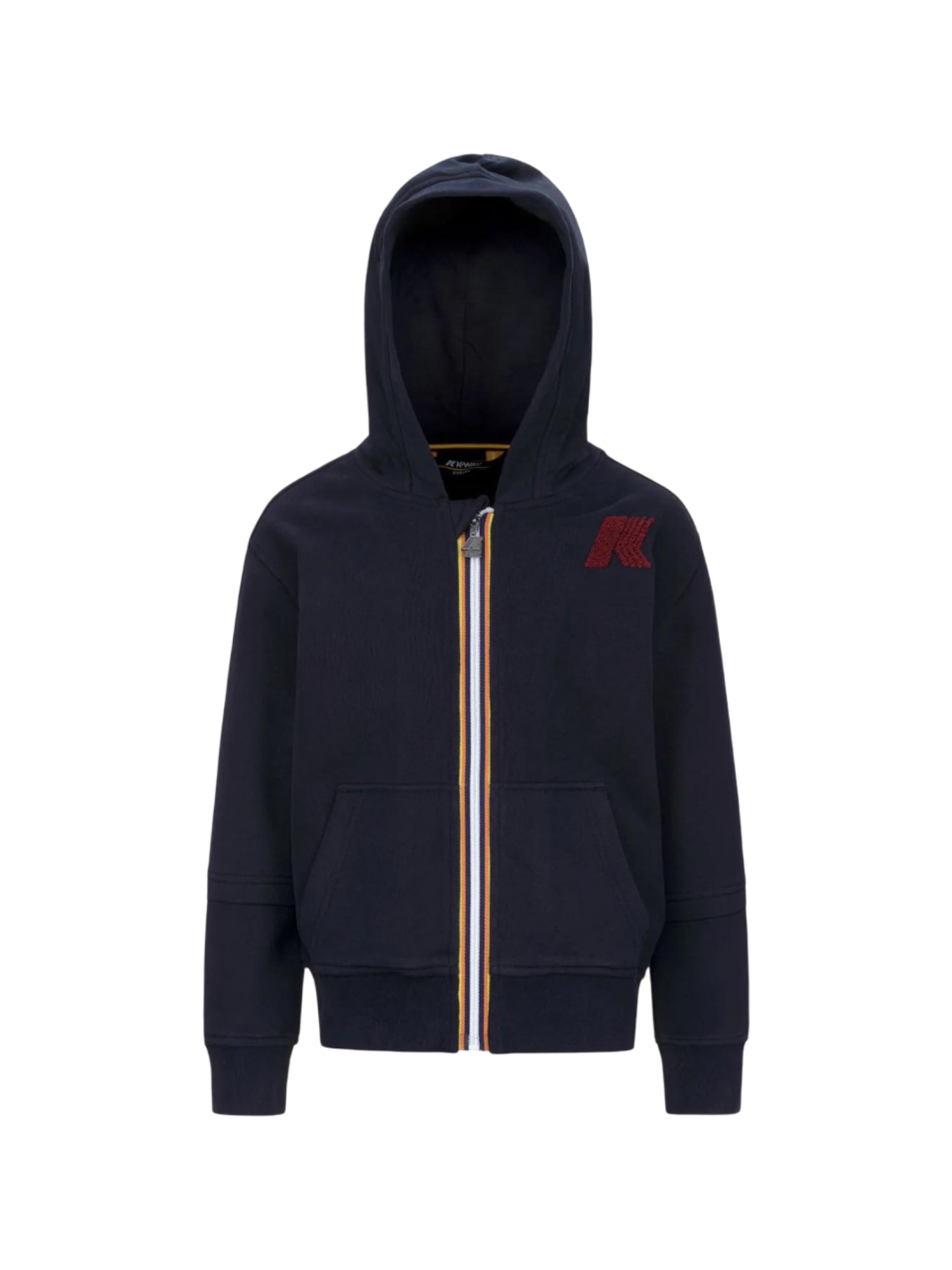 K-way felpa bambino con cappuccio e zip blu K41326W K89 K-WAY 