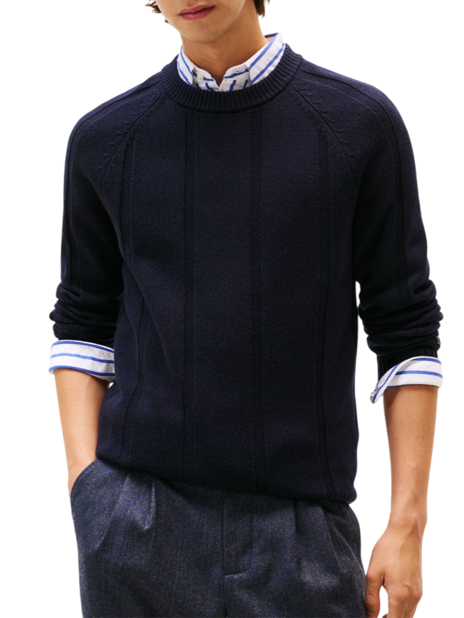 Tommy Hilfiger maglia uomo misto lana blu MW0MW40911 DW5 Tommy Hilfiger 