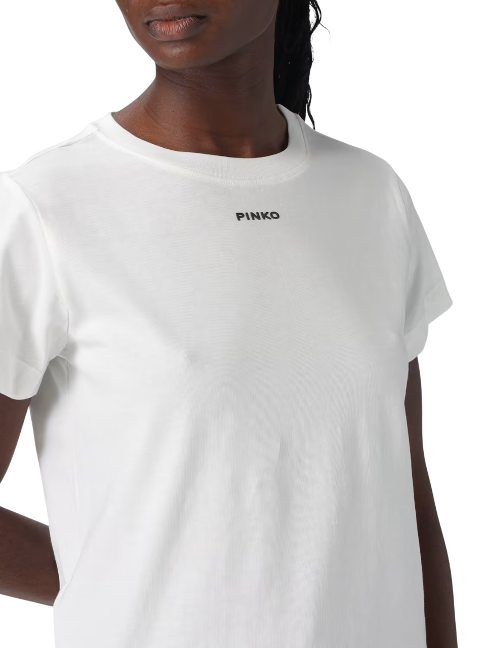 Pinko T-shirt manica corta Basico con logo bianco 100373-A34F Z05 PINKO 