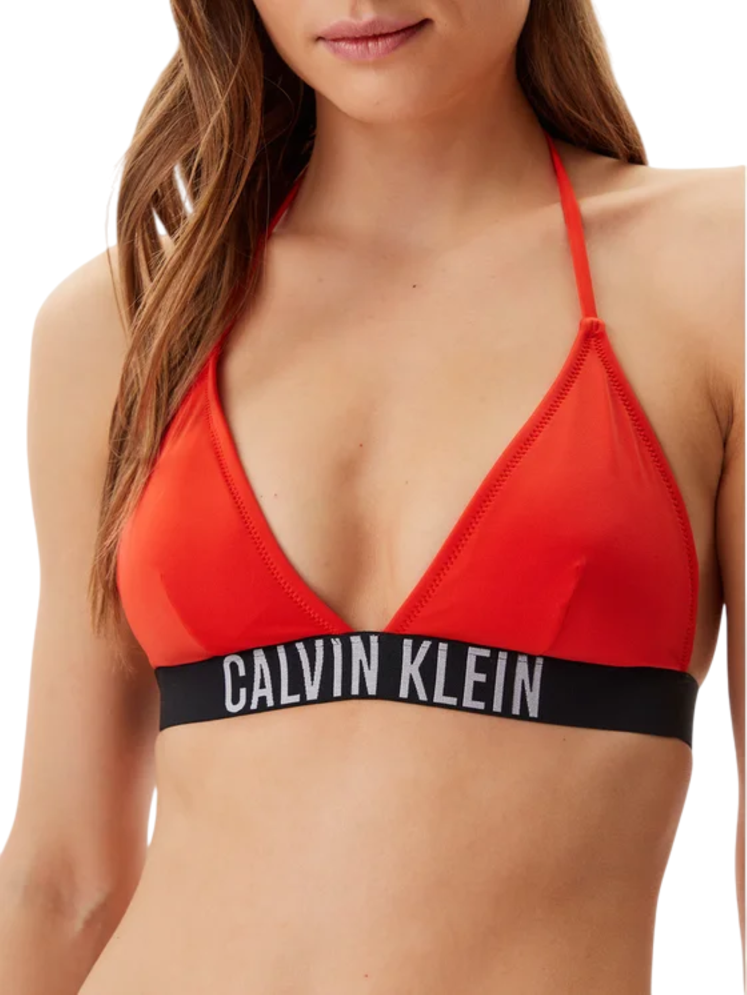 Calvin Klein reggiseno beachwear con fascia logata rosso KW0KW02854 XM8 Calvin Klein Beachwear 