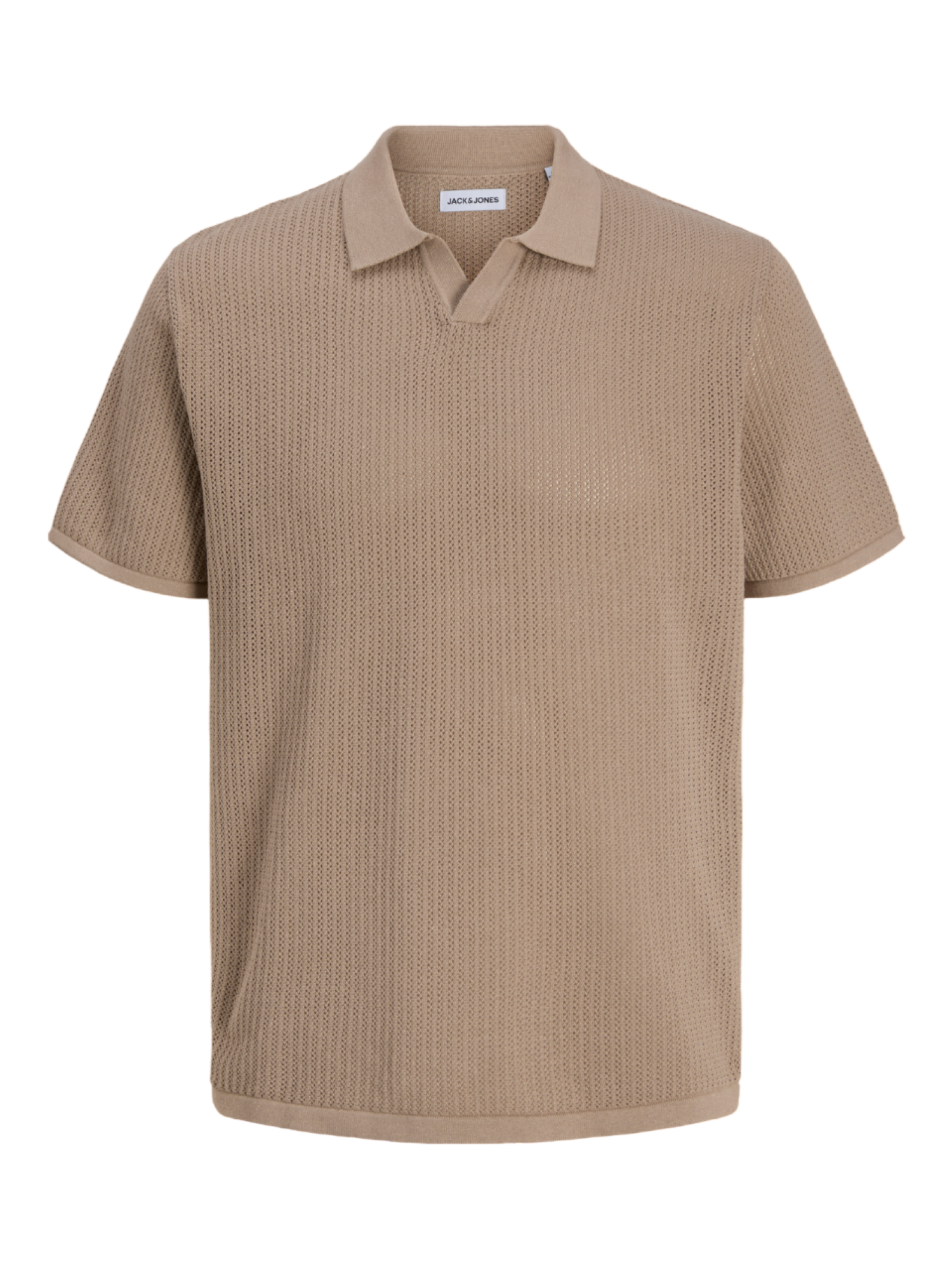 Jack&Jones polo in maglia traforata uomo beige 12293340 STRING JACK&JONES 