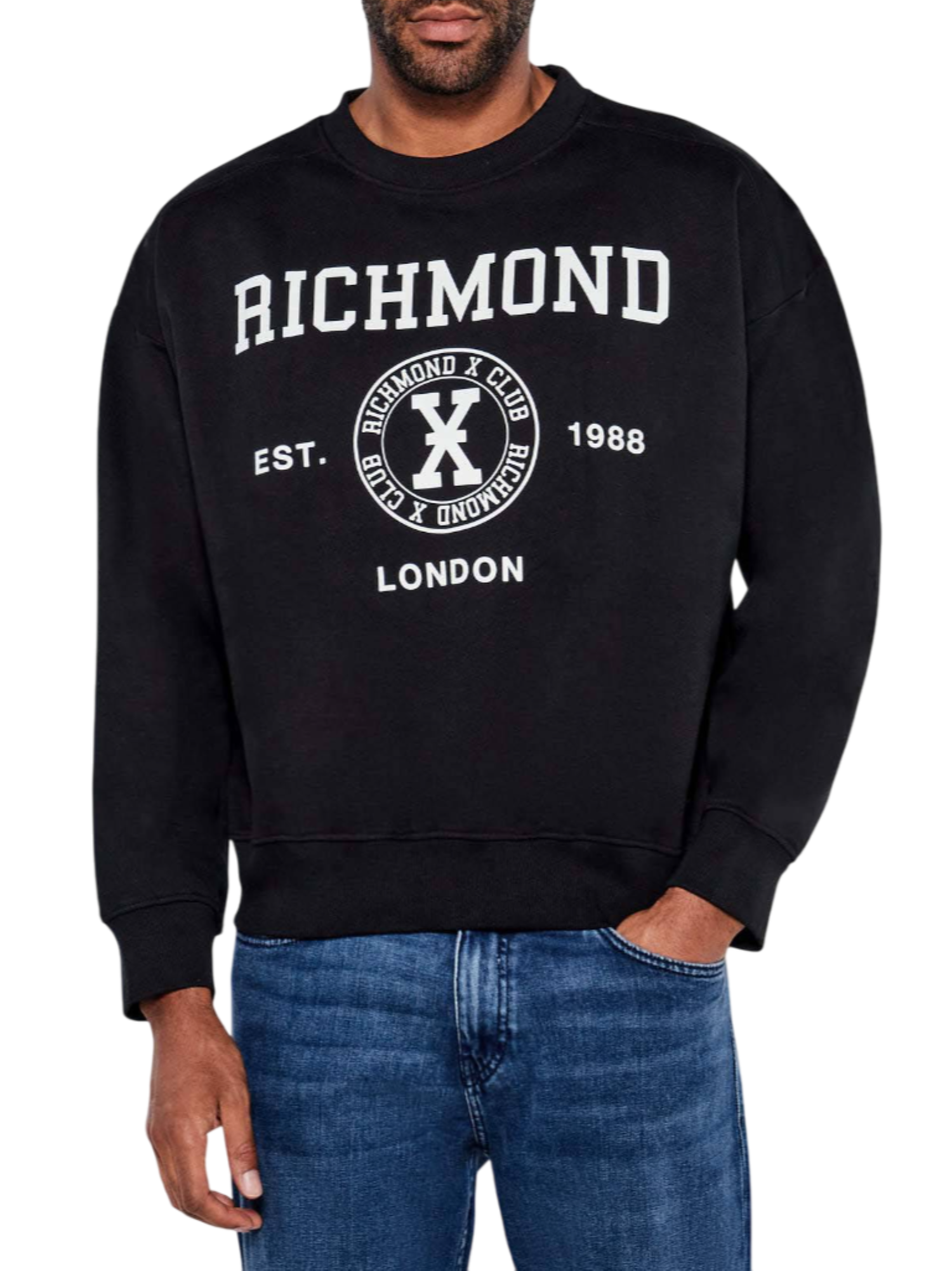 John Richmond felpa Juric con stampa logo nero UMA25071FE BLACK John RICHMOND 