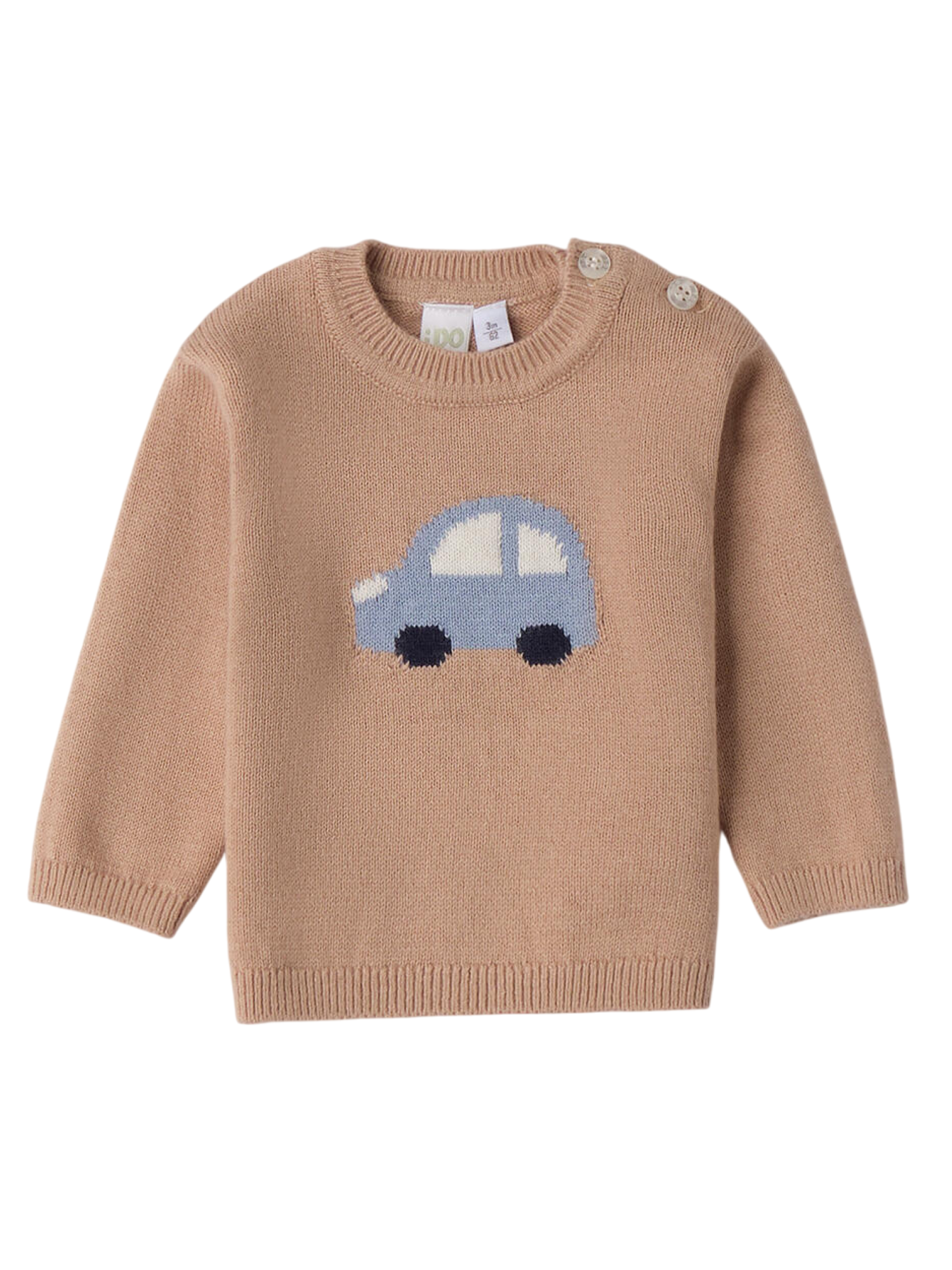 iDo maglia neonato con macchinina beige 4F155 0927 iDO 