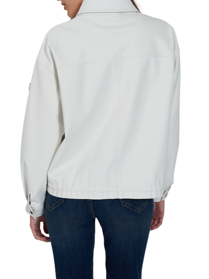 Yes Zee giacca in ecopelle con tasconi bianco latte G445-G100 0107 YES-ZEE 