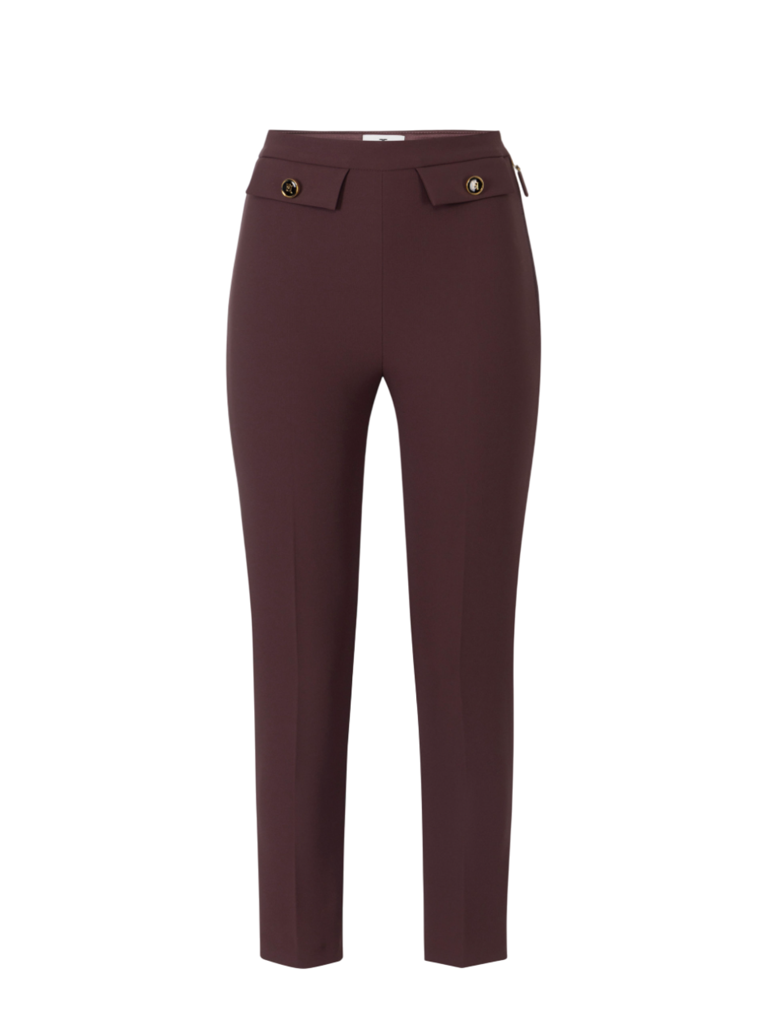Elisabetta Franchi pantaloni slim in crepe borgogna PA12056E2 EA4 ELISABETTA FRANCHI 