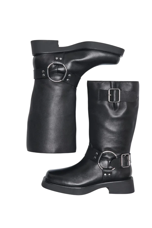 Only stivali biker in pelle nero 15356983 BLACK ONLY 