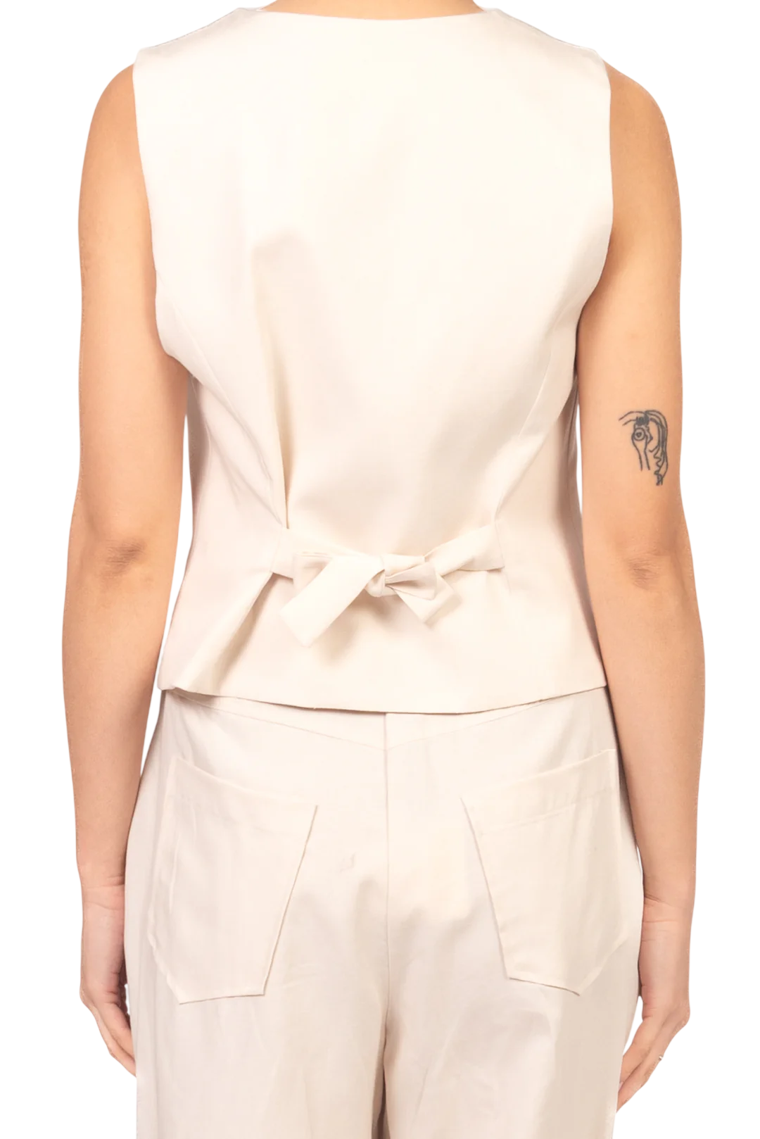 Vicolo completo donna gilet e pantaloni misto lino burro TAB2327 BURRO VICOLO 