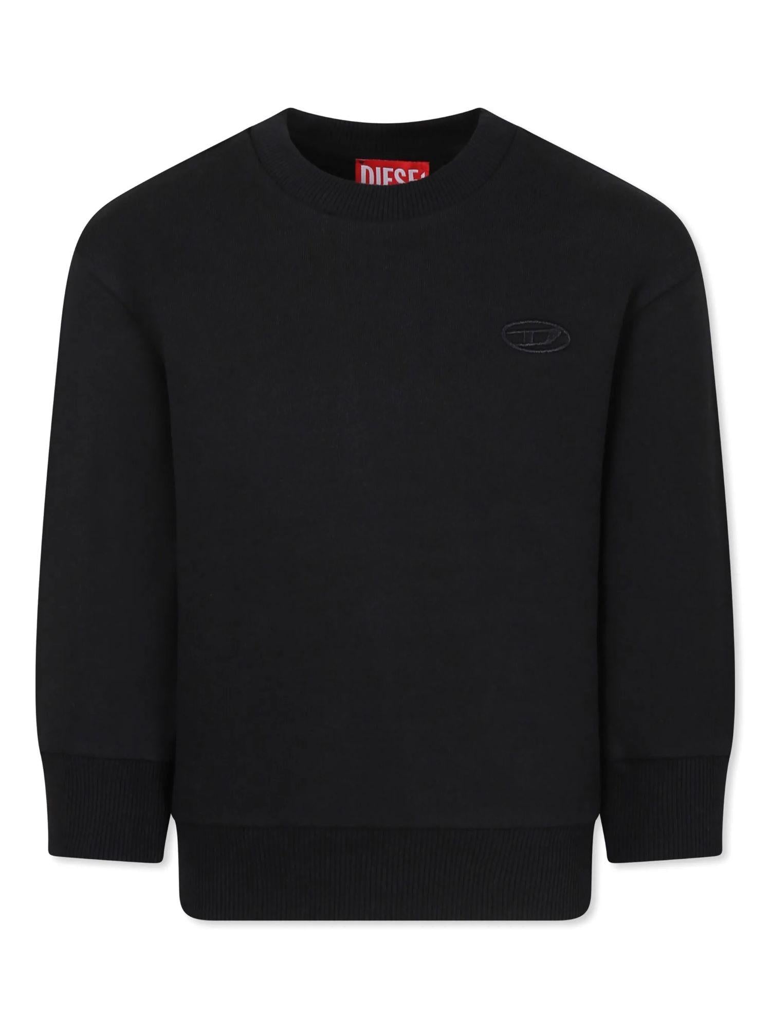 Diesel felpa in cotone con maxi logo iconico nero J02274-0GYCJ K900 DIESEL 