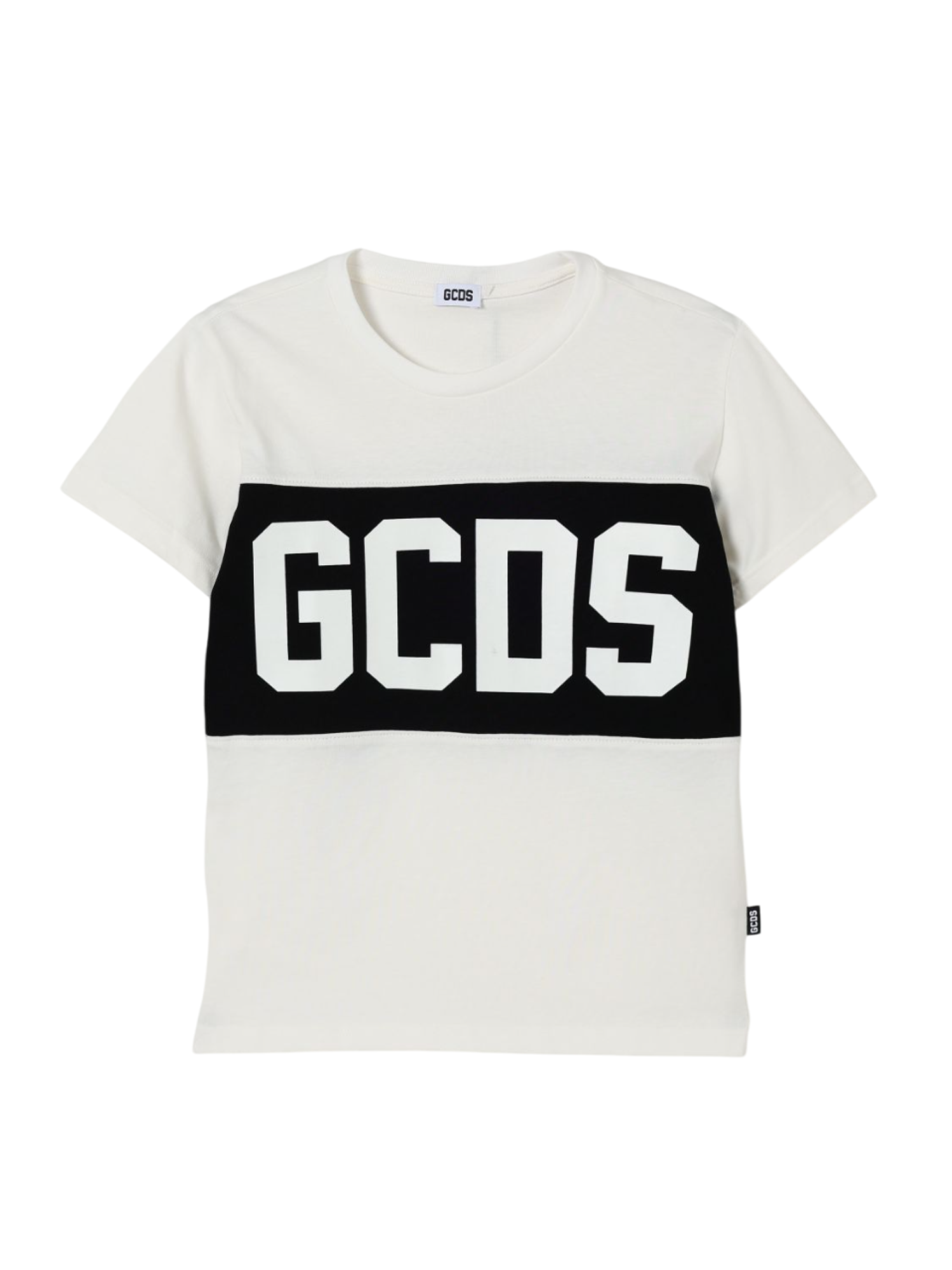 Gcds T-shirt bambina con banda logo avorio B2JU2329JF1 BONE GCDS 