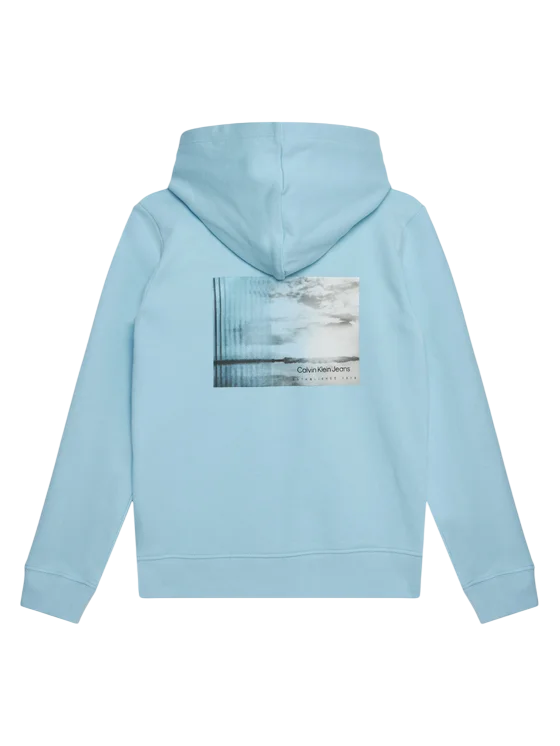 Calvin Klein Jeans felpa con cappuccio Shifted backprint celeste IB0IB02383 CWS Calvin Klein Jeans 