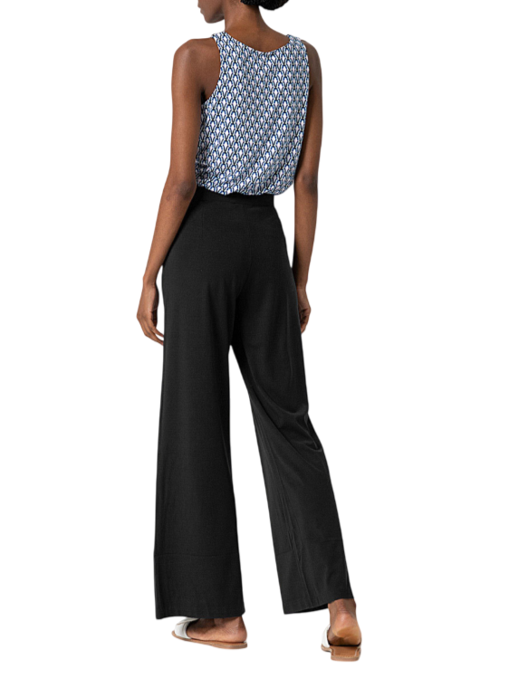 Surkana pantaloni gamba larga in misto viscosa nero 515LIPO515 00 SURKANA 