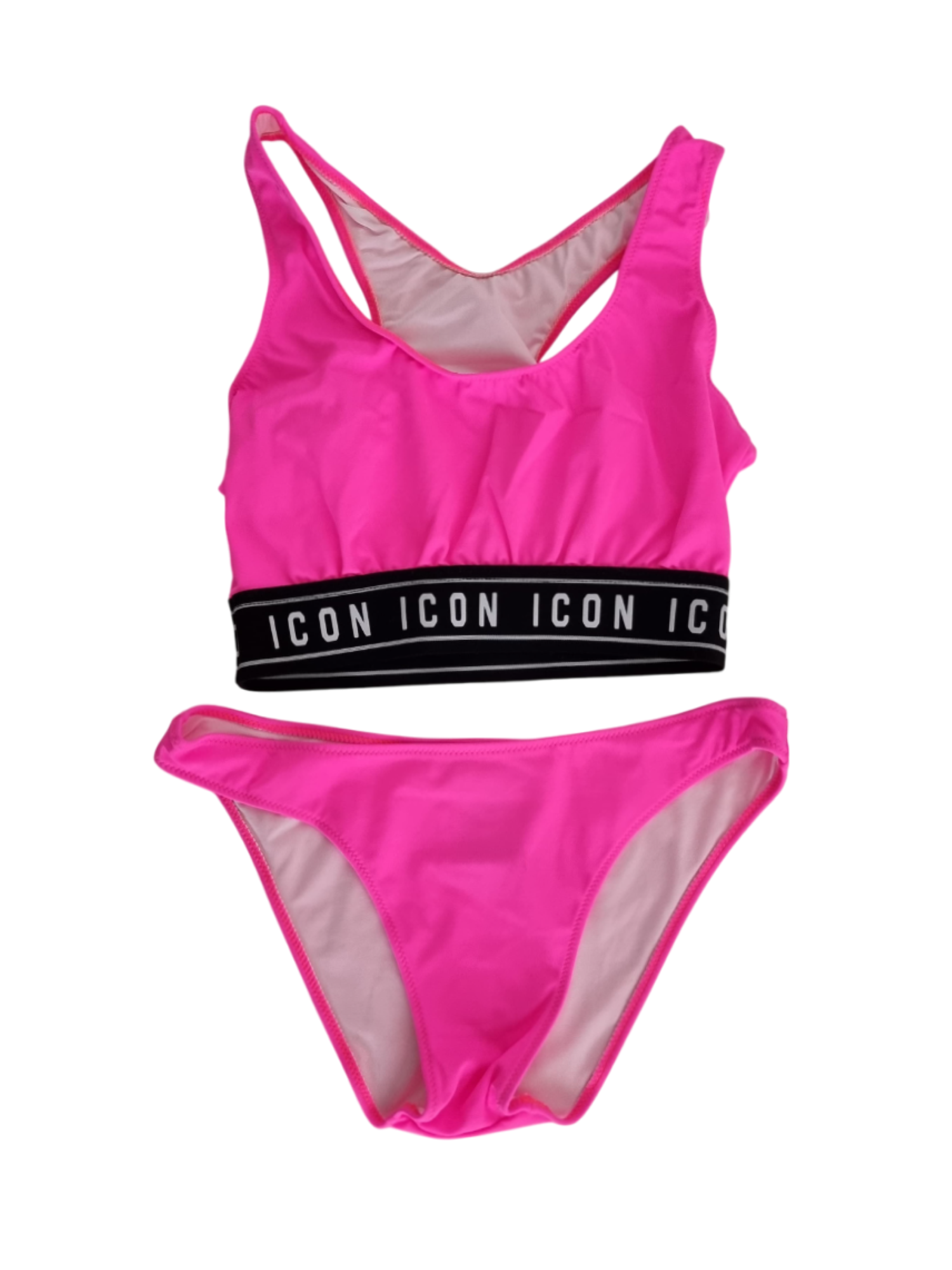 Icon bikini top e slip con logo fucsia IGCS00645 6001 ICON 