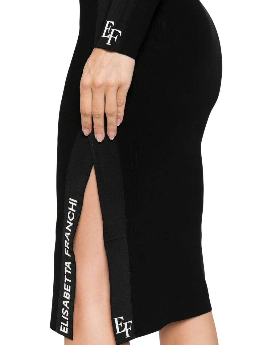 Elisabetta Franchi abito dolcevita in maglia midi nero AM03S56E2 EF3 ELISABETTA FRANCHI 