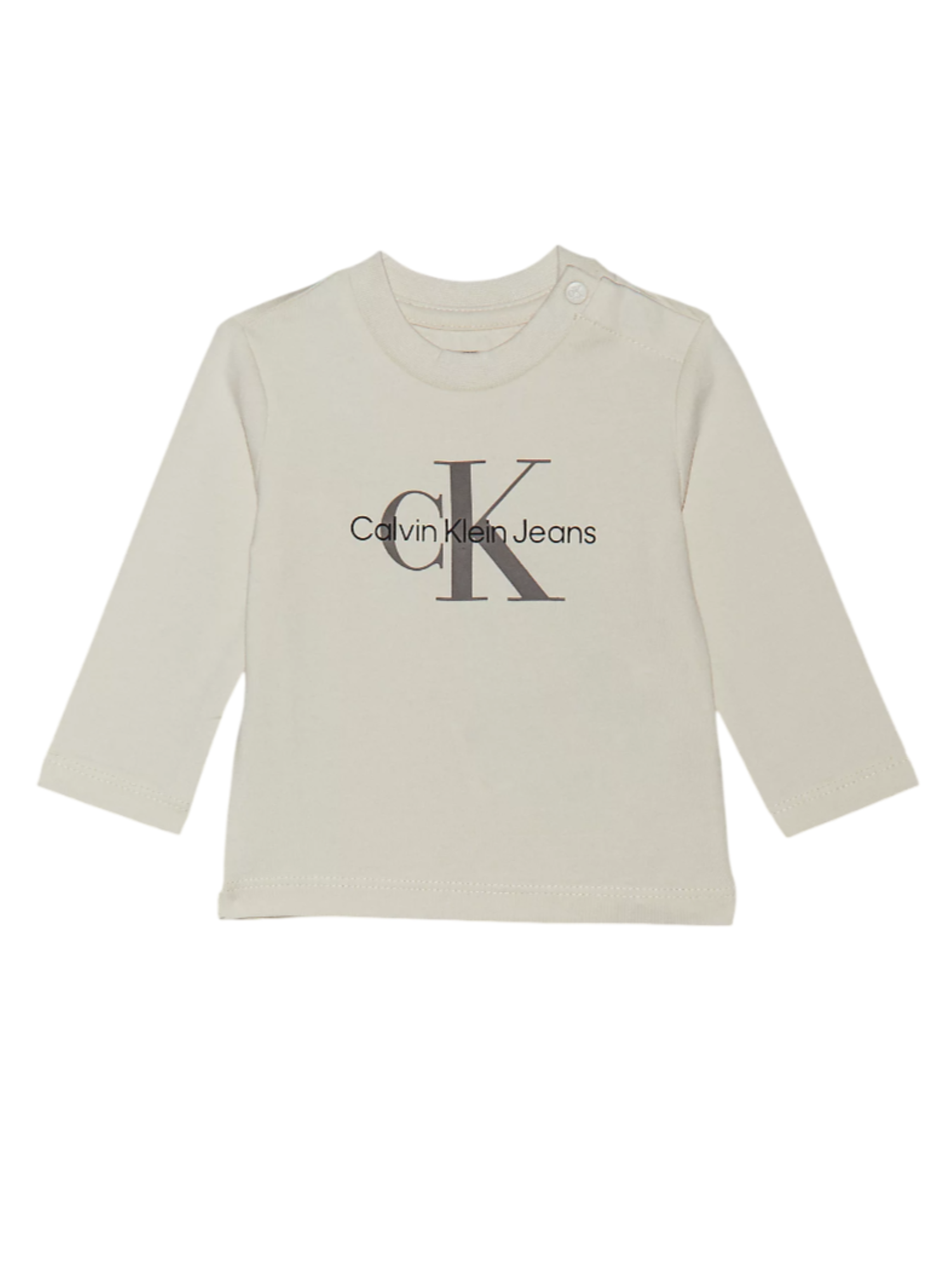 Calvin Klein Jeans T-shirt manica lunga con logo ecrù