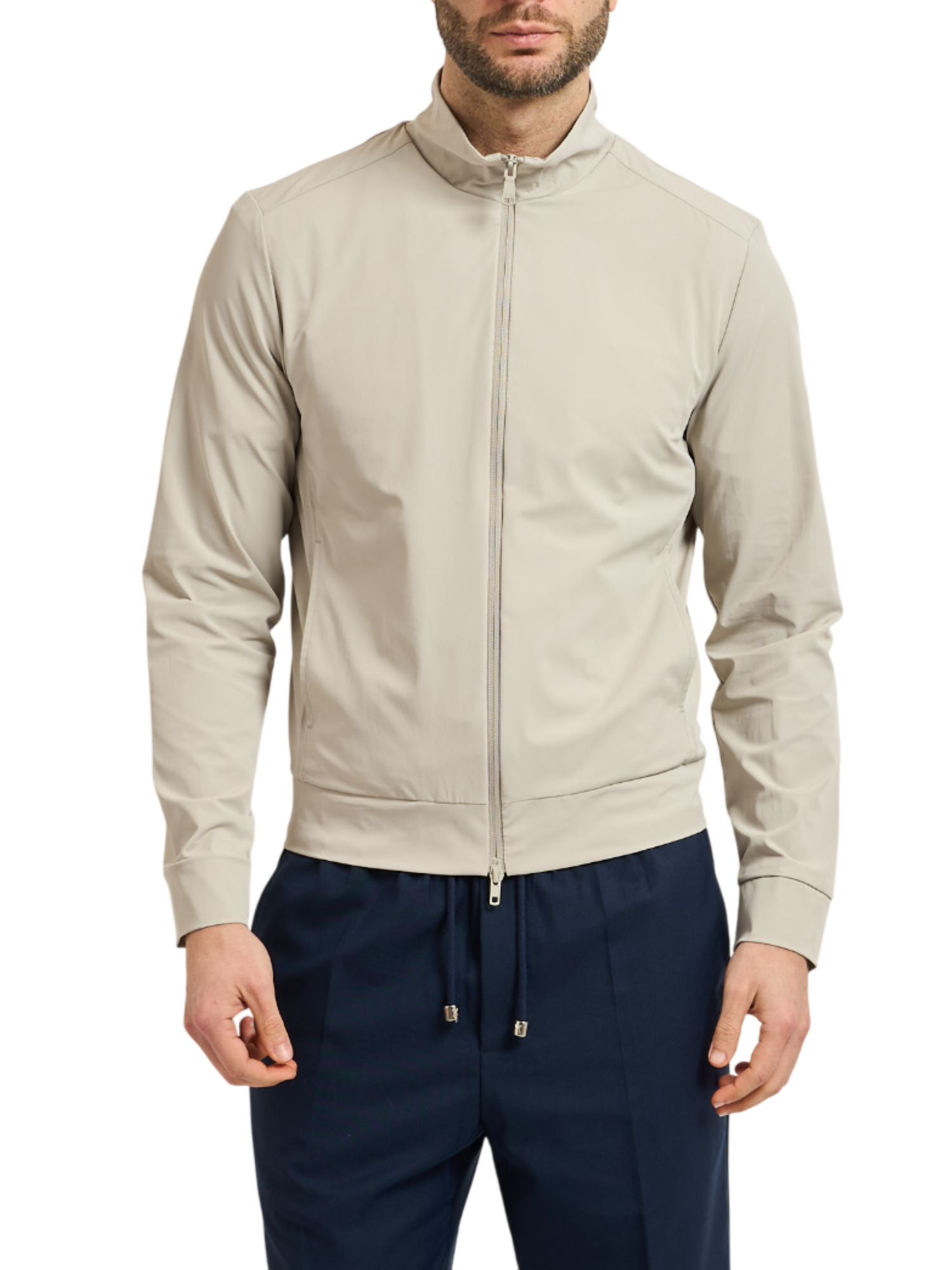 Yes Zee giubbino uomo in nylon tortora chiaro J514-KQ00 0899 YES-ZEE 