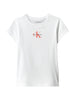 Calvin Klein T-shirt bambina manica corta con logo bianco