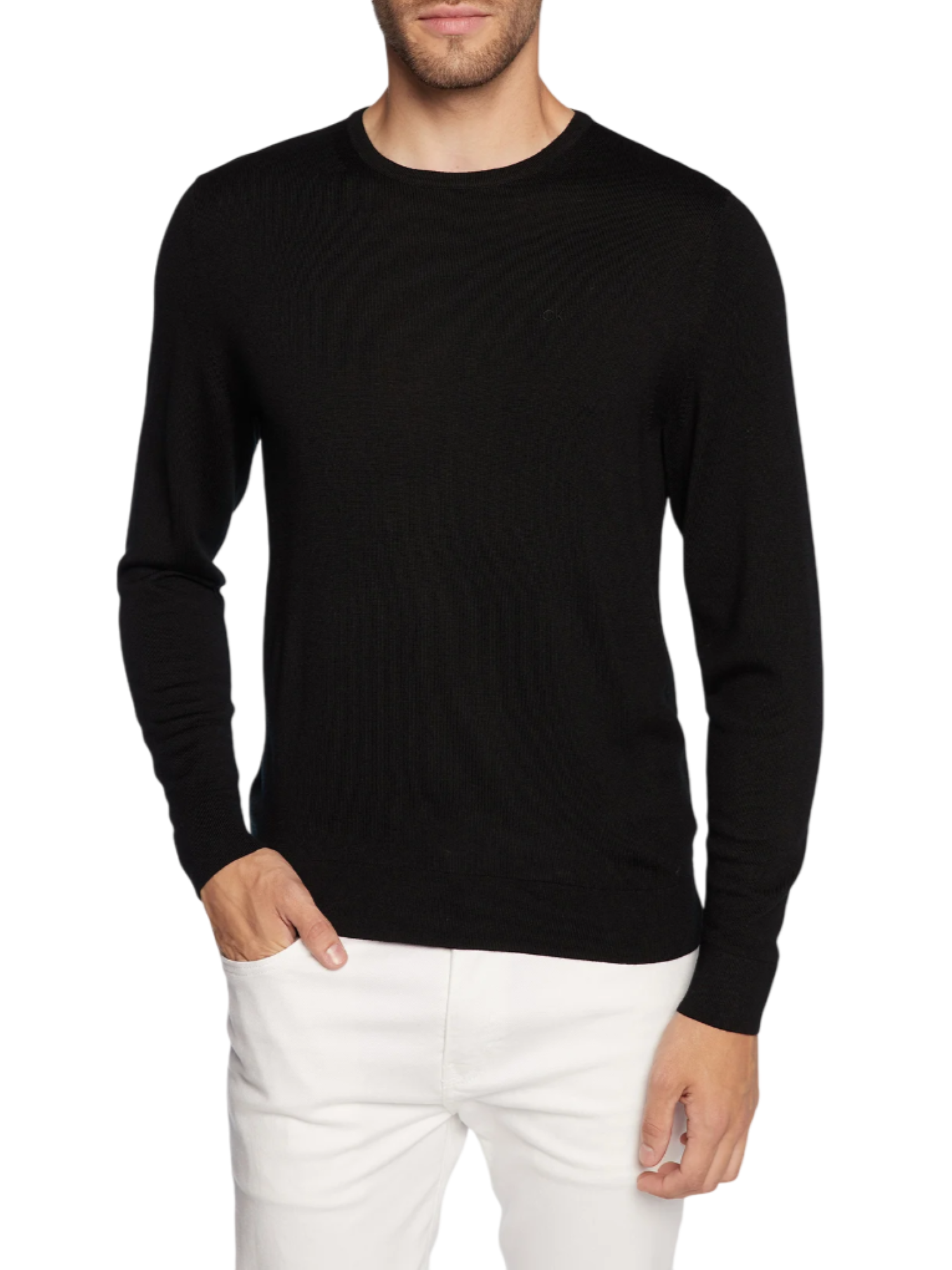 Calvin Klein maglia girocollo in lana Merinos con logo nero K10K109474 BEH Calvin Klein 